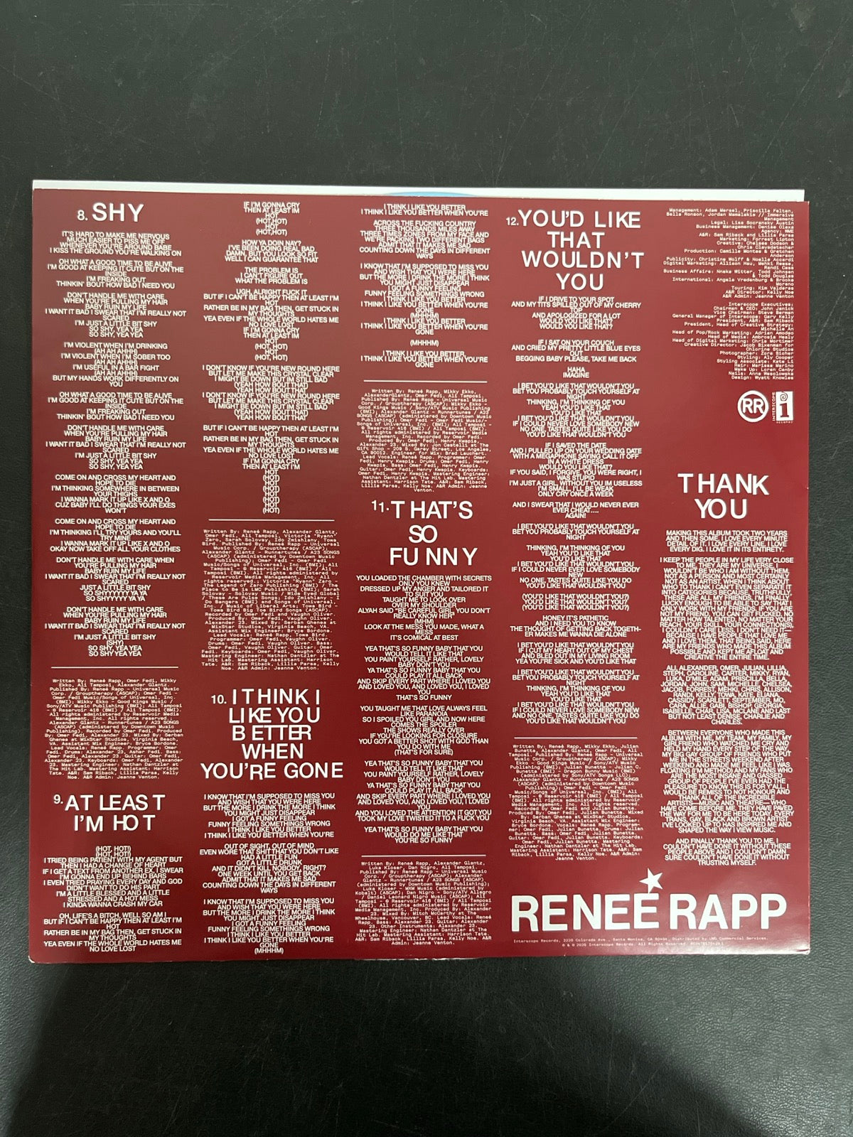 SLEEVE_1B - Reneé Rapp - Bite Me LE Baby Blue Vinyl USED NOT TESTED