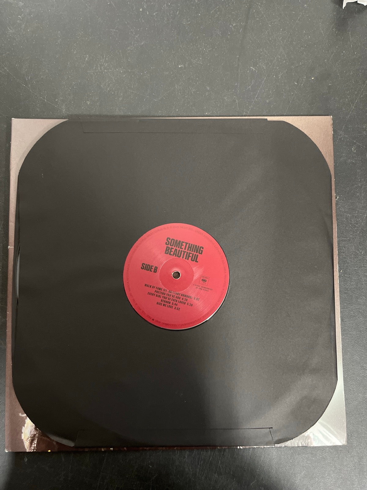 SLEEVE_1B - Miley Cyrus - Something Beautiful LE Clear Vinyl USED NOT TESTED