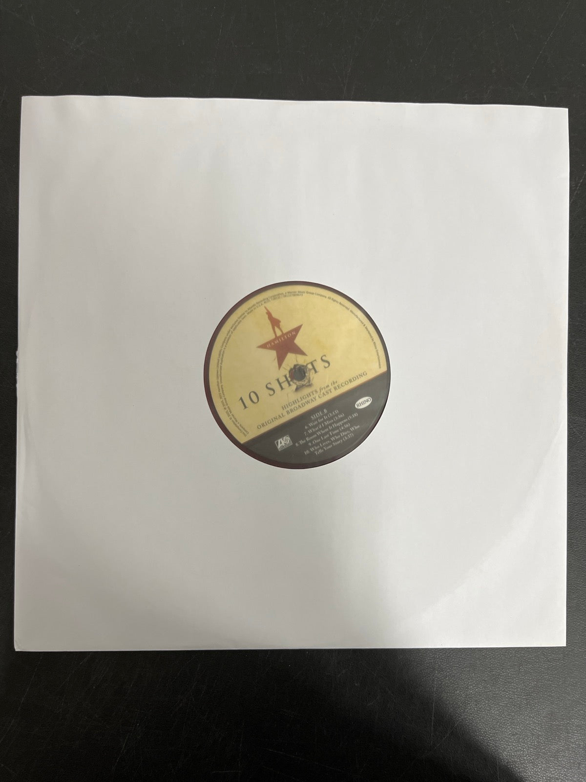 SLEEVE_1B - Lin-Manuel Miranda - Hamilton: 10 Shots LE Red Smoke Vinyl USED NOT TESTED