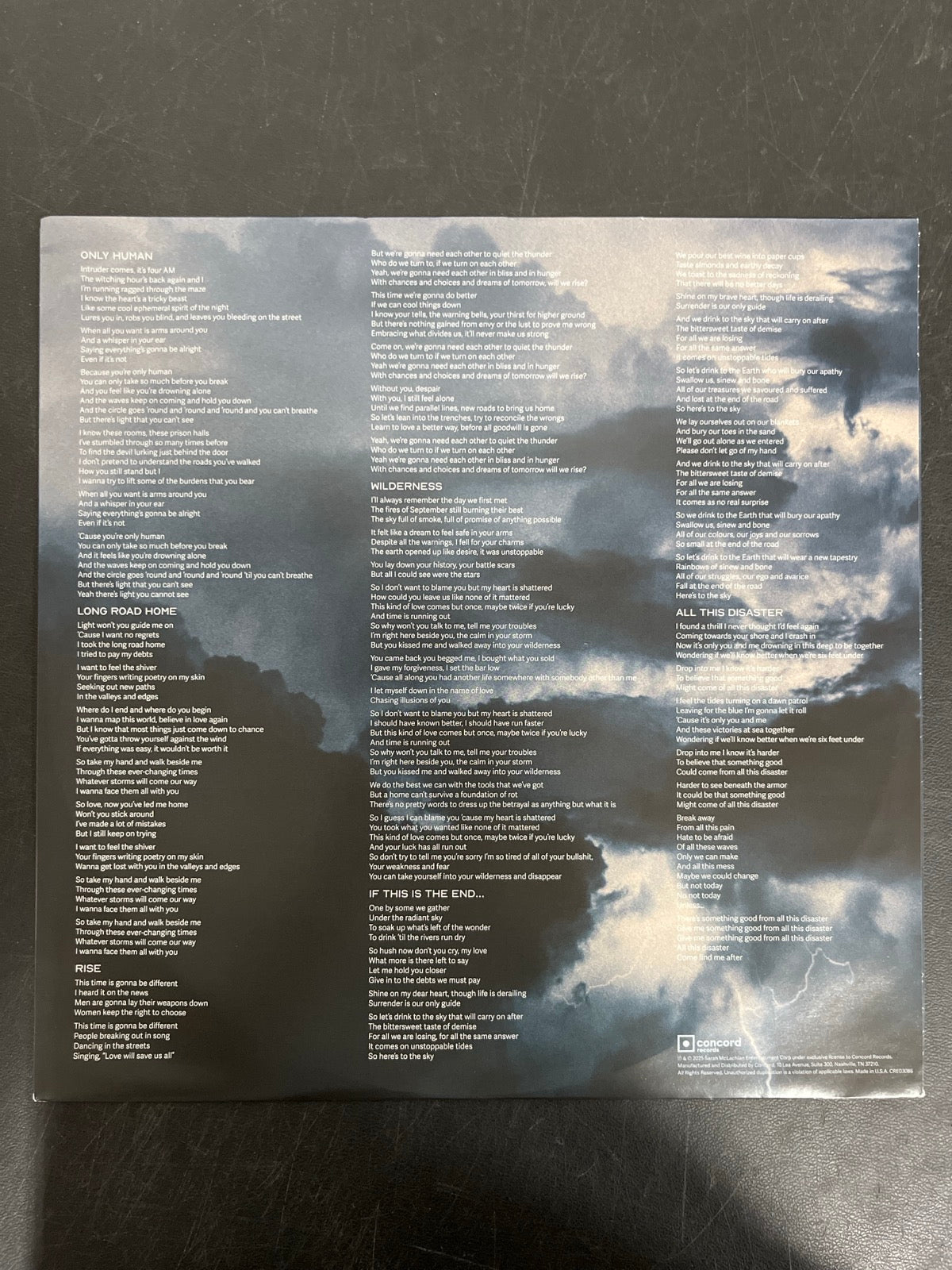 SLEEVE_1B - Sarah McLachlan - Better Broken LE Electric Smoke Vinyl USED NOT TESTED