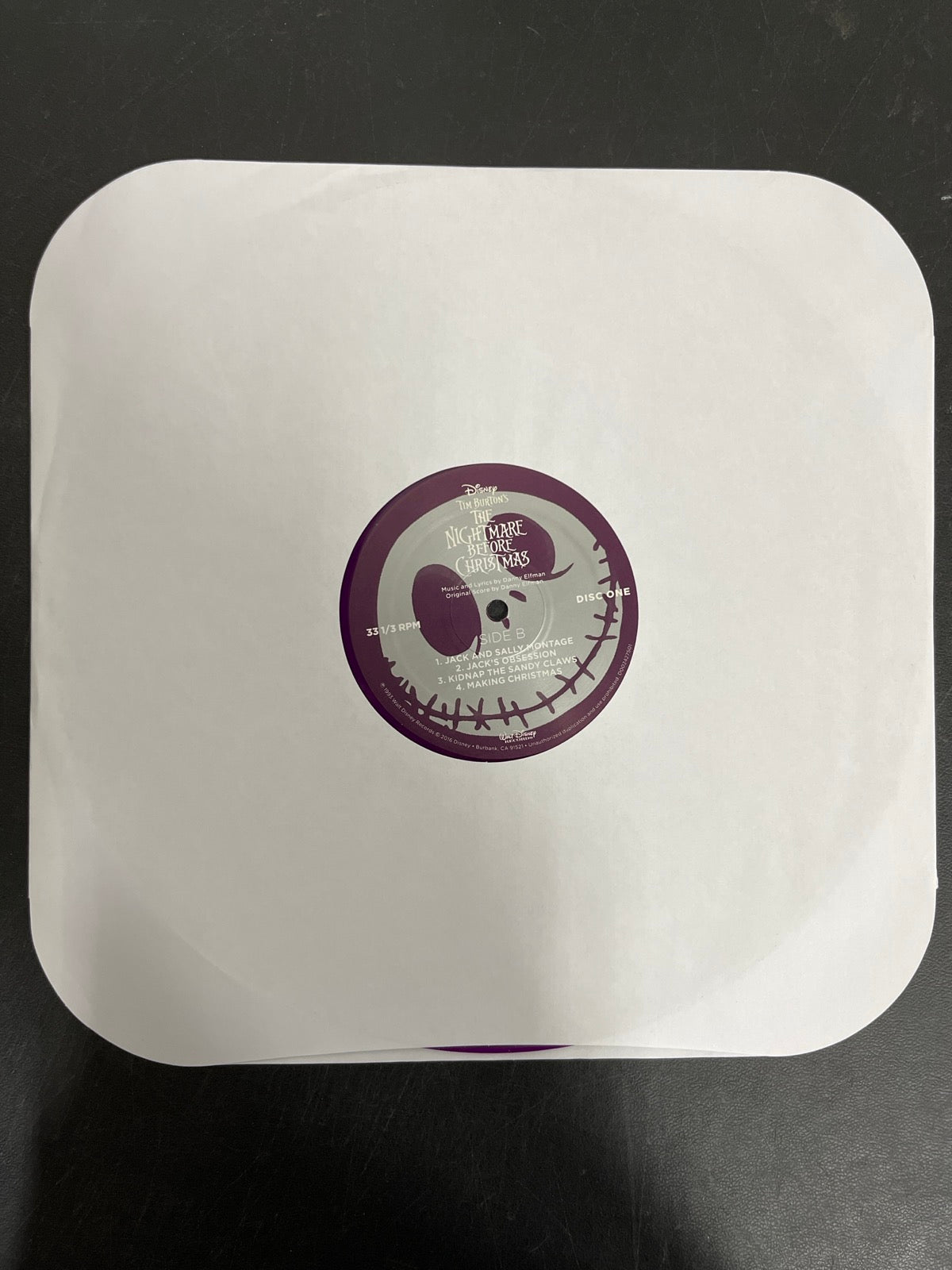 SLEEVE_1B - Danny Elfman - Tim Burton's The ... LE Purple/Yellow Vinyl USED NOT TESTED