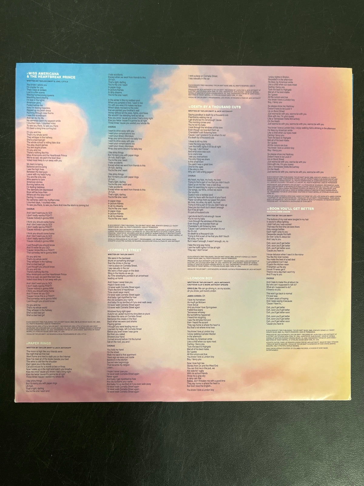 SLEEVE_1B - Taylor Swift - Lover Pink/Blue Vinyl ReIssue USED NOT TESTED