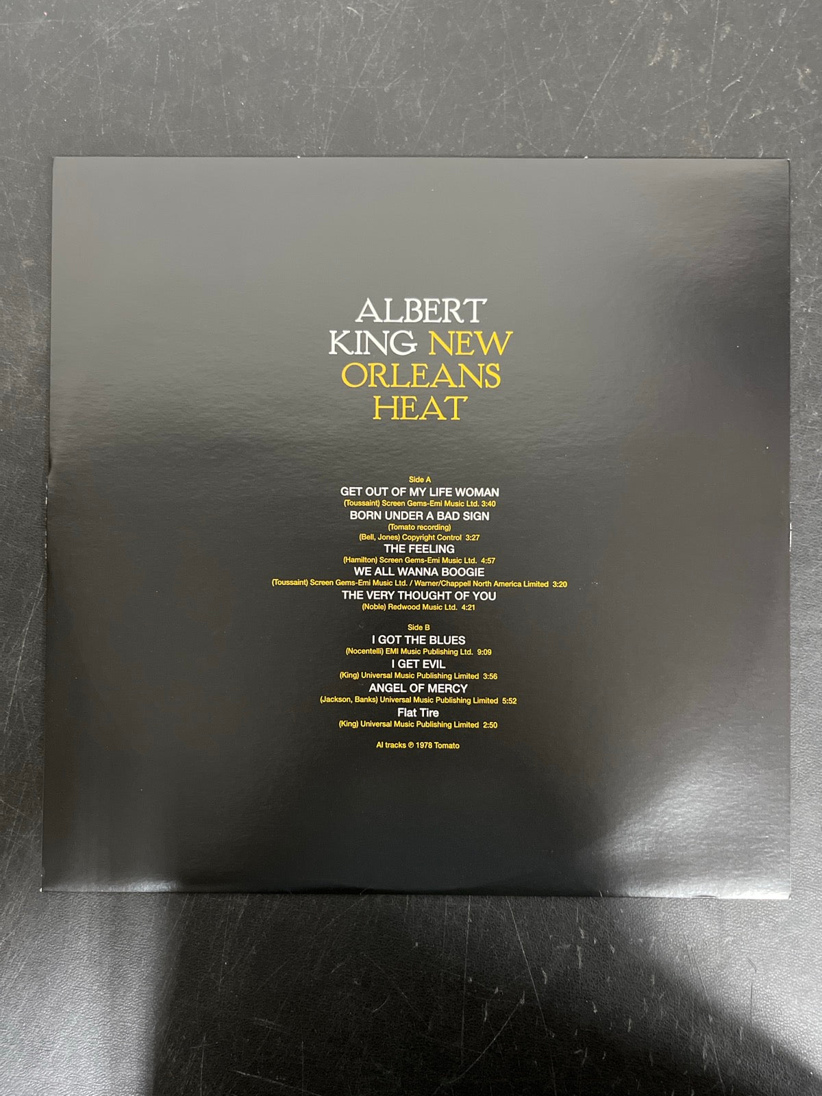 SLEEVE_1F - Albert King - New Orleans Heat BLack Vinyl USED NOT TESTED