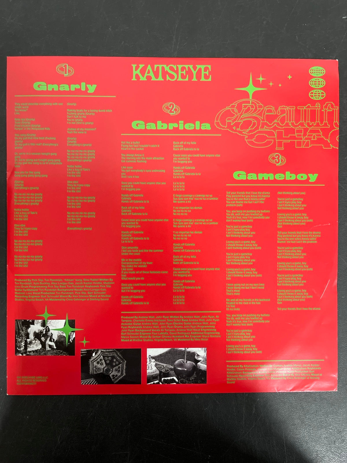 SLEEVE_1F - KATSEYE - BEAUTIFUL CHAOS MisPrint Red Vinyl USED NOT TESTED