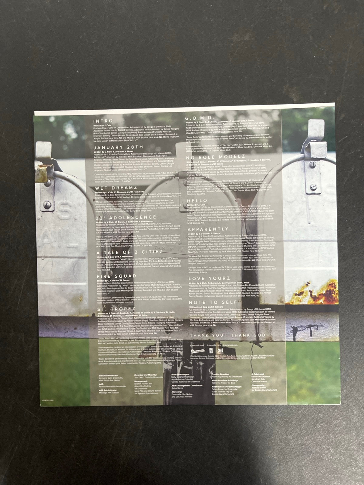 SLEEVE_1F - J. Cole - 2014 Forest Hills Drive Anniversary Ed. Red Vinyl USED NOT TESTED