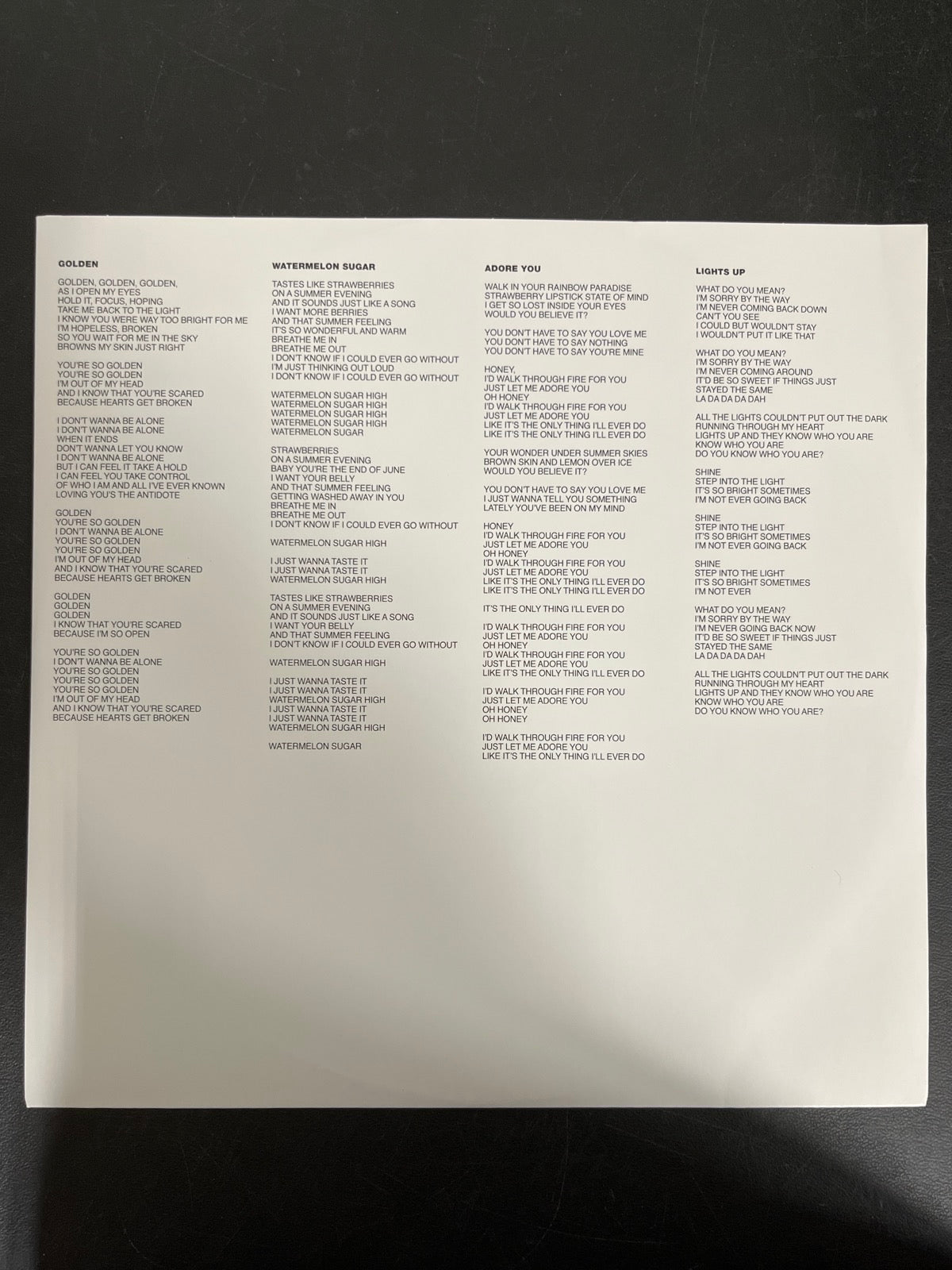 SLEEVE_1F - Harry Styles - Fine Line LE Black & White Vinyl USED NOT TESTED