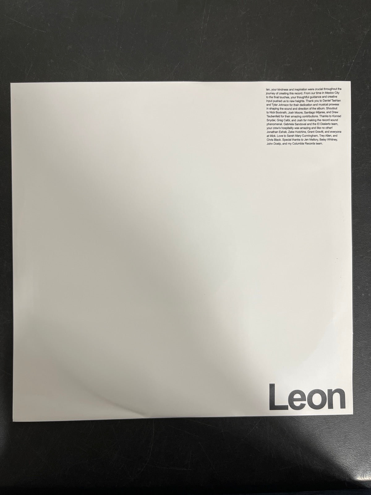 SLEEVE_1F - Leon Bridges - Leon Collector's Ed. Bone Color Vinyl USED NOT TESTED