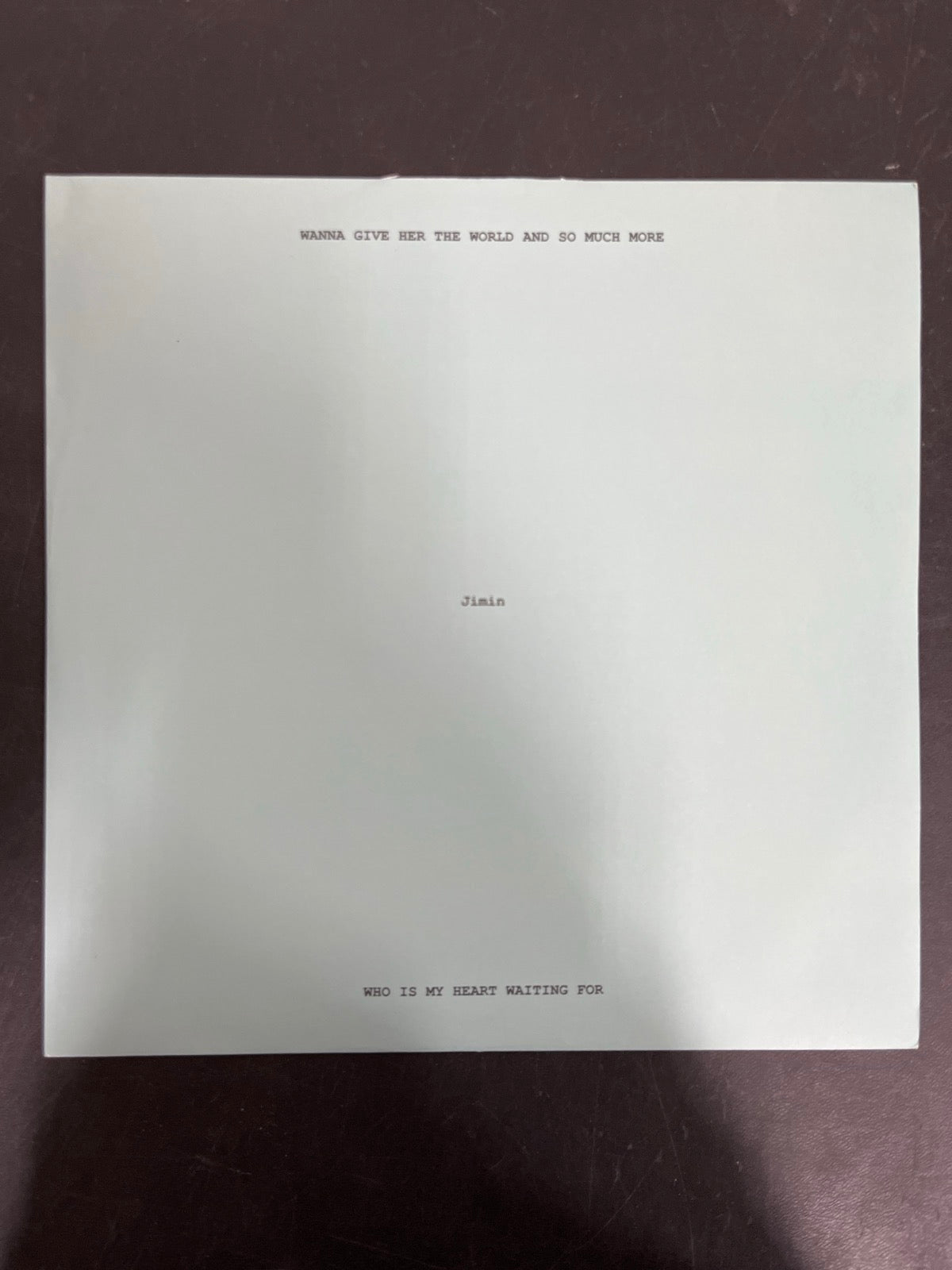 SLEEVE_1F - Jimin (BTS) - Muse LE BLue Vinyl USED NOT TESTED