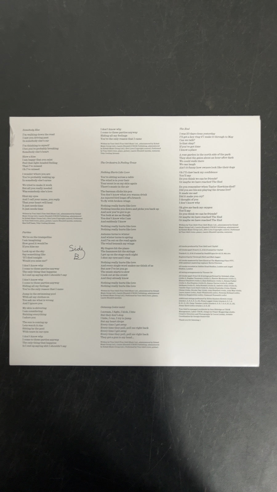 SLEEVE_1F - Tom Odell - Black Friday Vinyl USED NOT TESTED