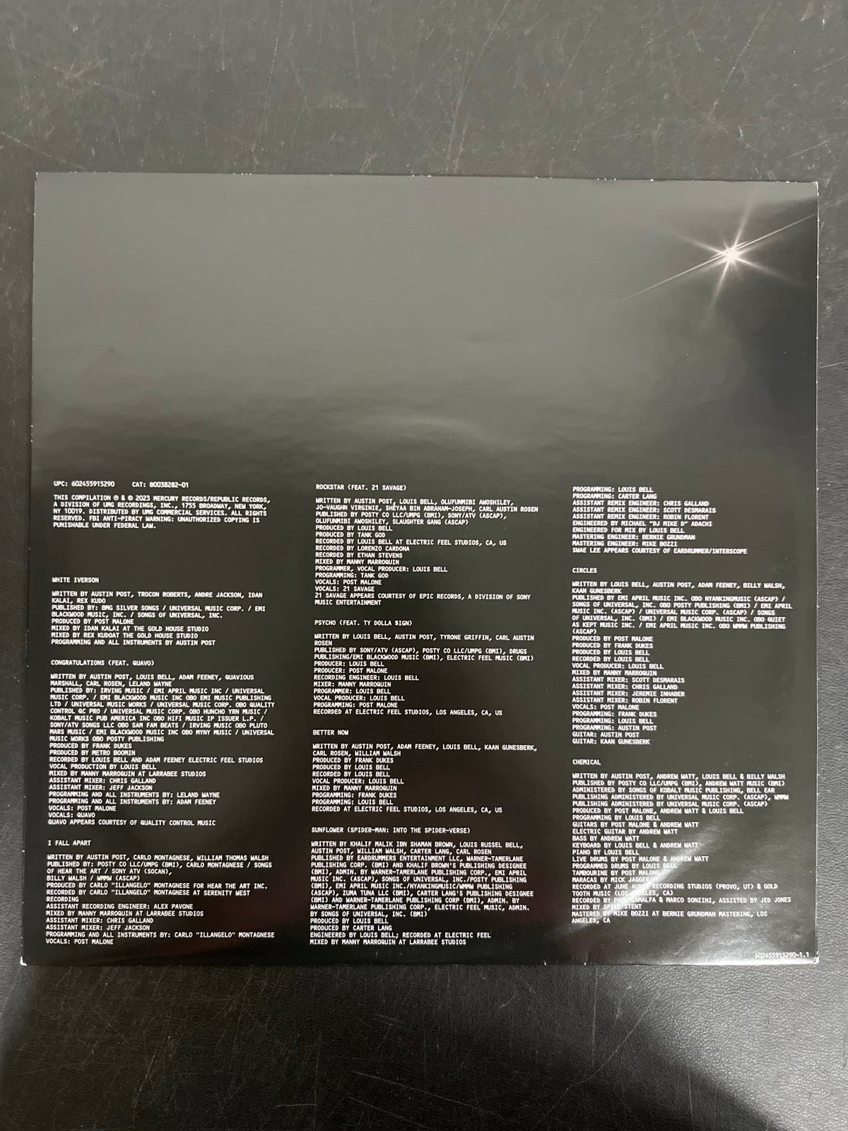 SLEEVE_1F - Post Malone - The Diamond Collection LE Yellow Vinyl USED NOT TESTED