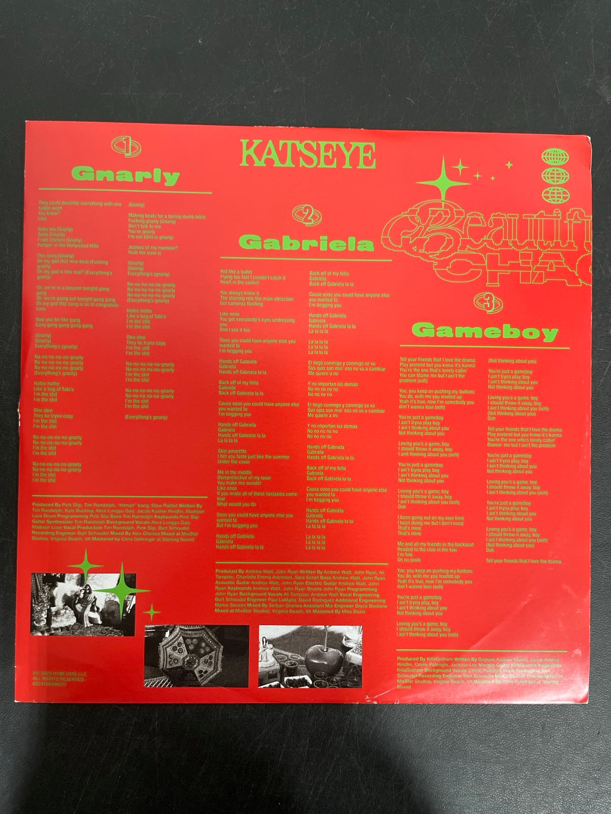 SLEEVE_1F - KATSEYE - BEAUTIFUL CHAOS MisPrint Red Vinyl USED NOT TESTED