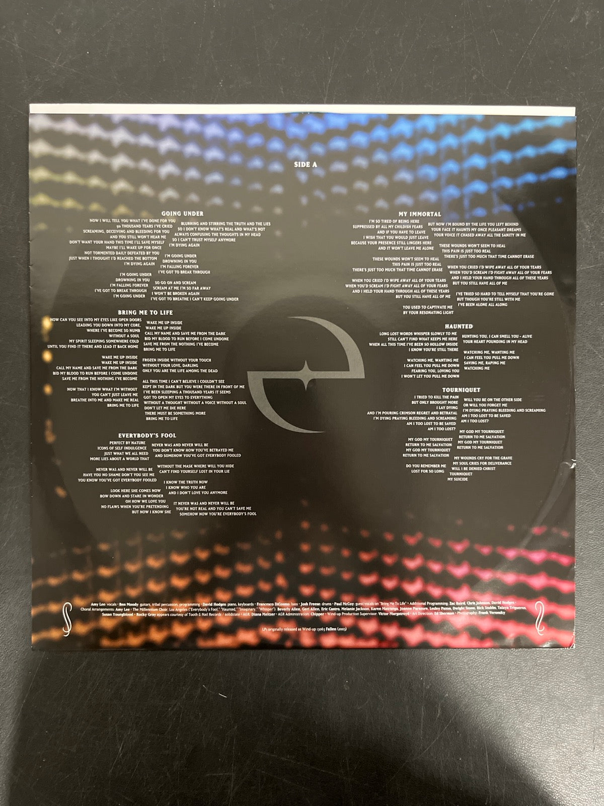 SLEEVE_1F - Evanescence - Fallen 20th Anniv Ed. Blue Smoke Vinyl USED NOT TESTED