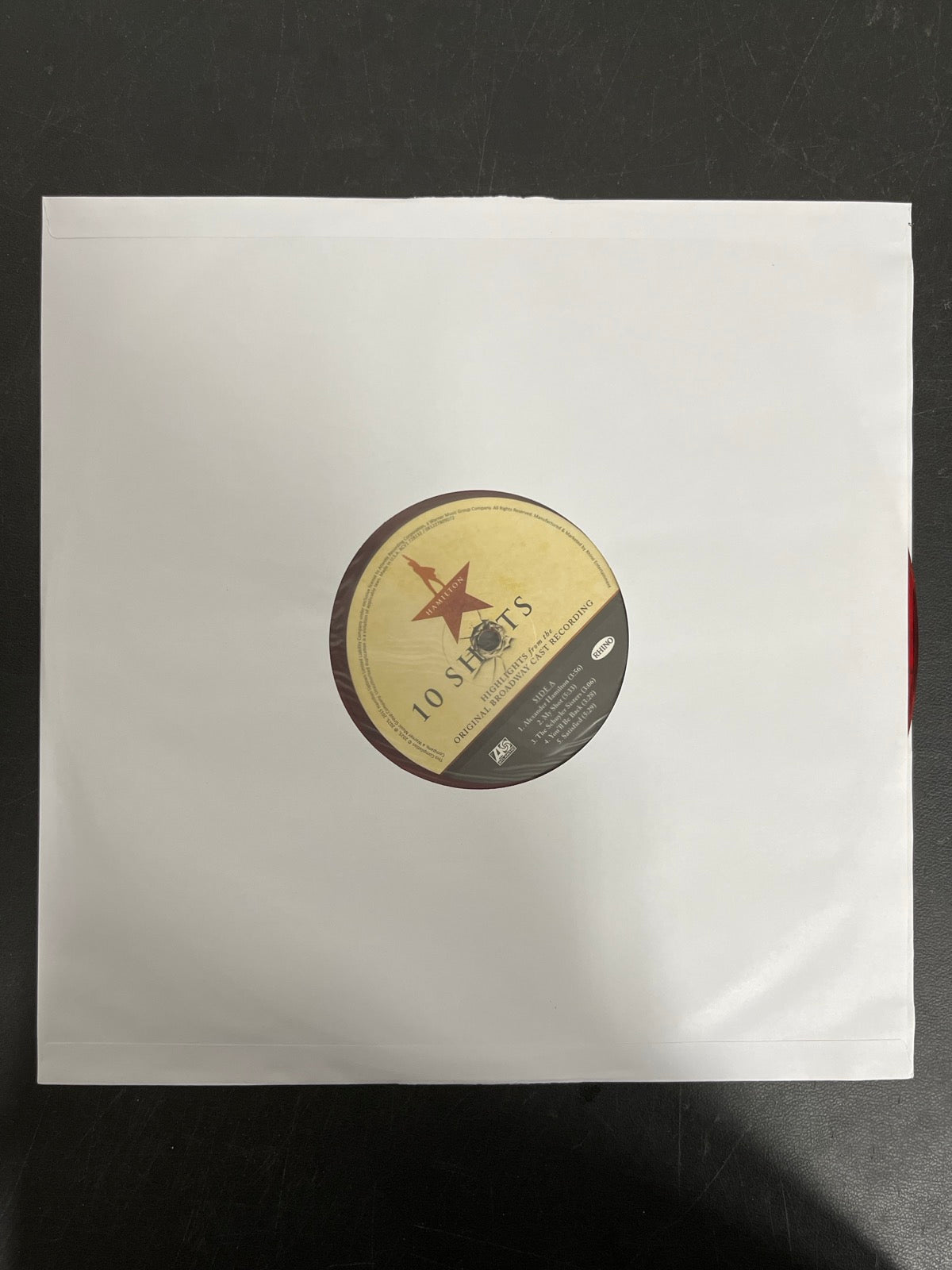 SLEEVE_1F - Lin-Manuel Miranda - Hamilton: 10 Shots LE Red Smoke Vinyl USED NOT TESTED