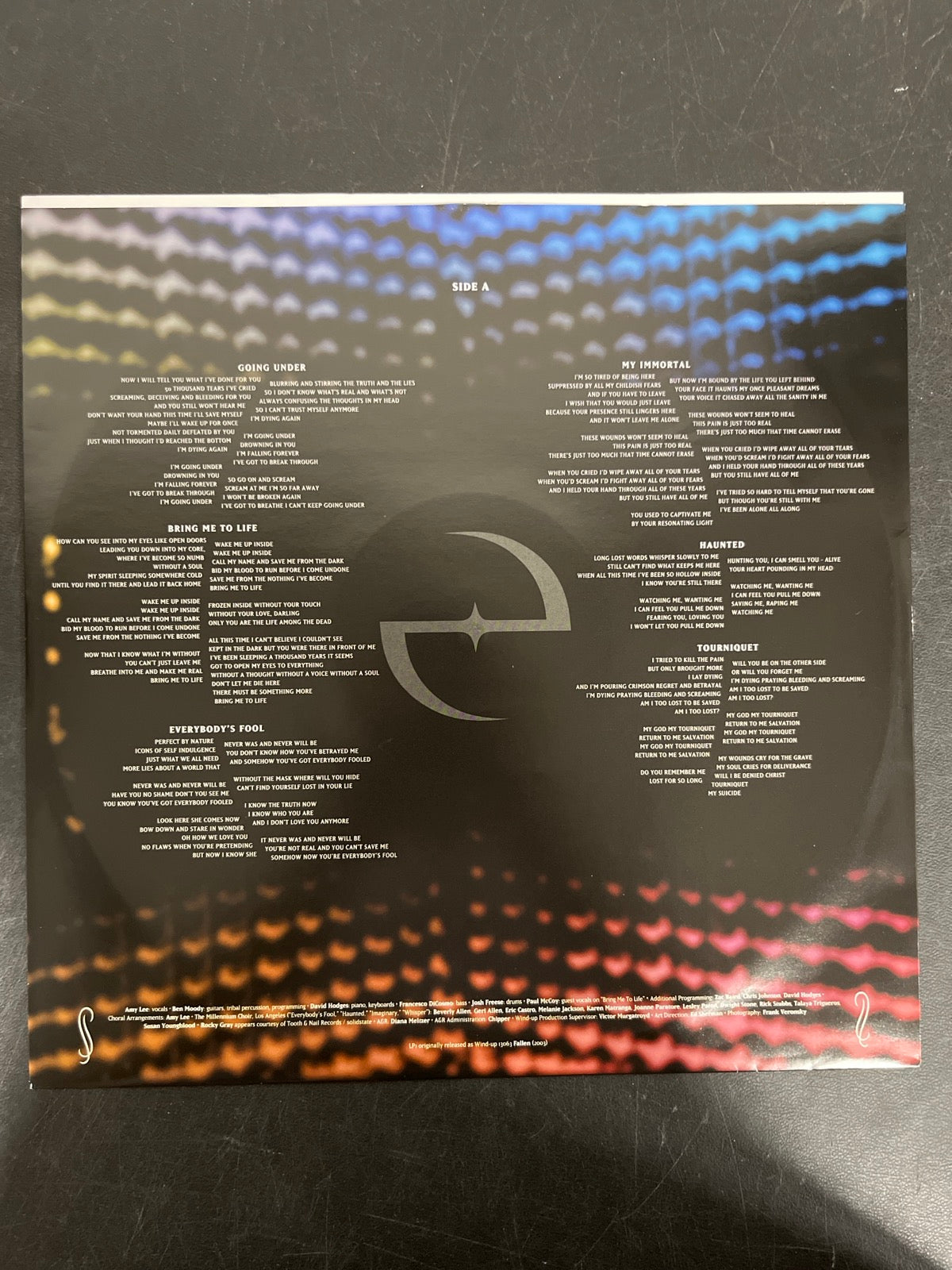 SLEEVE_1F - Evanescence - Fallen 20th Anniv Ed. Blue Smoke Vinyl USED NOT TESTED