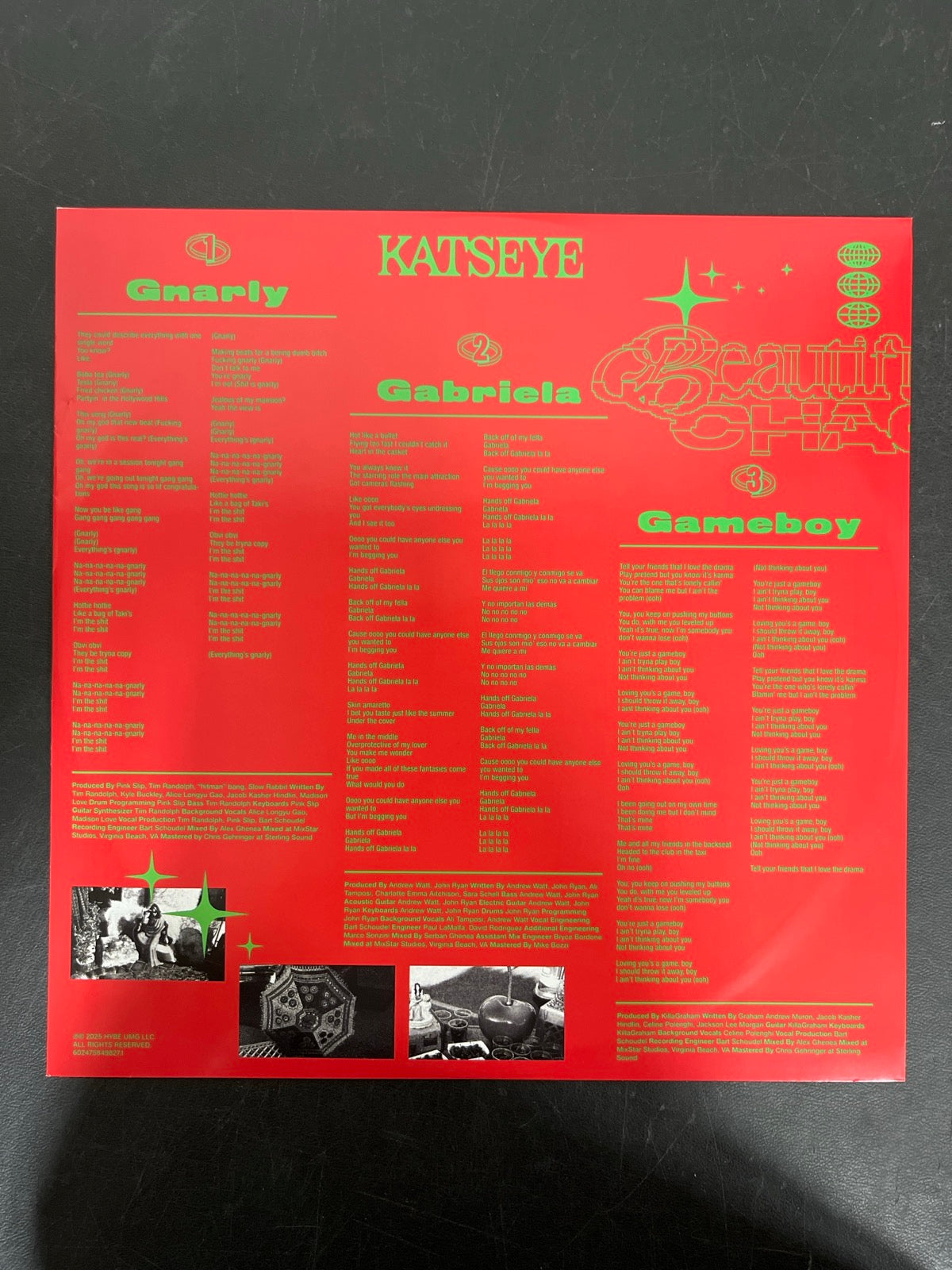 SLEEVE_1F - KATSEYE - BEAUTIFUL CHAOS MisPrint Red Vinyl USED NOT TESTED