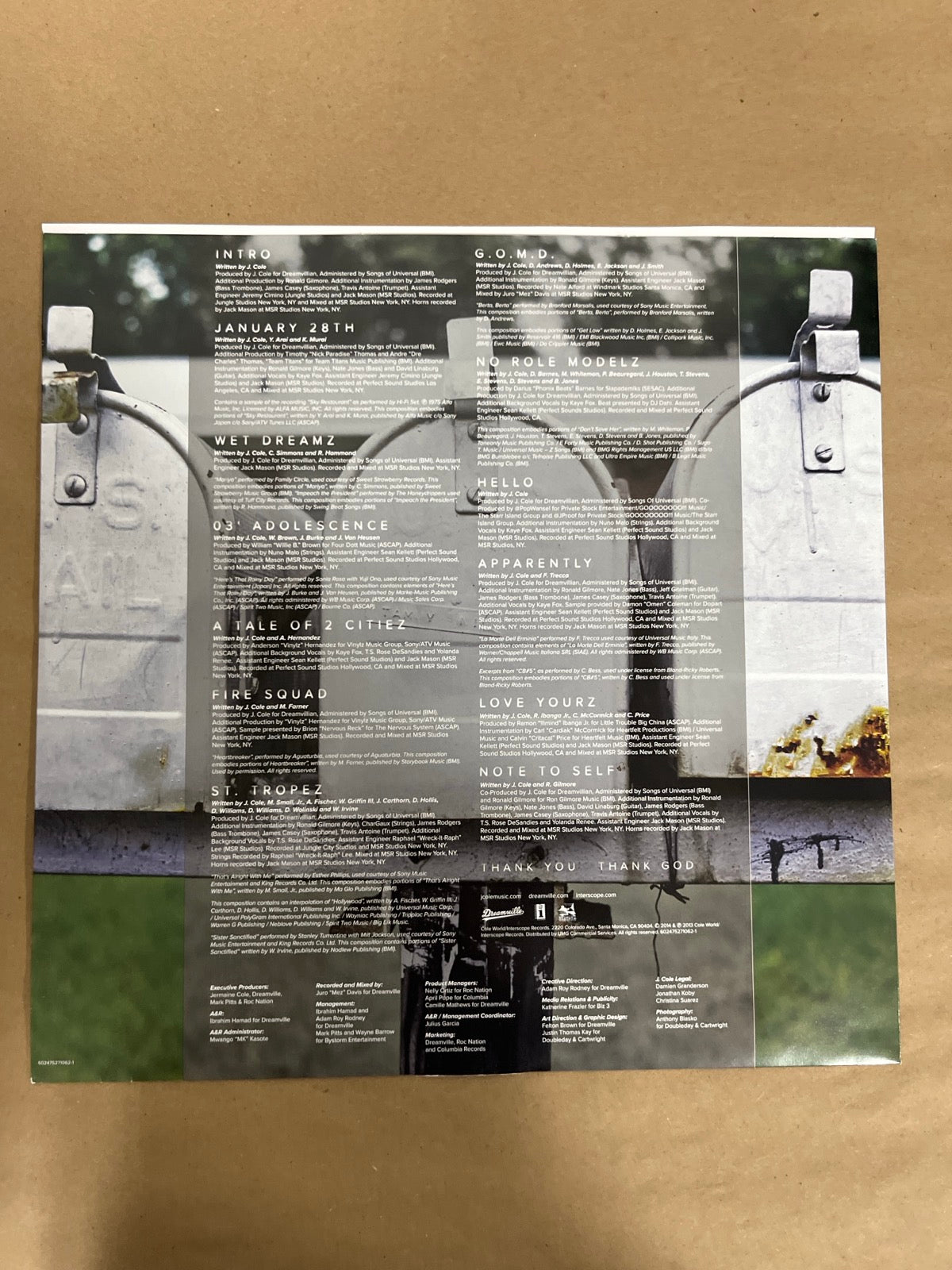 SLEEVE_2B - J. Cole - 2014 Forest Hills Drive Anniversary Ed. Red Vinyl USED NOT TESTED