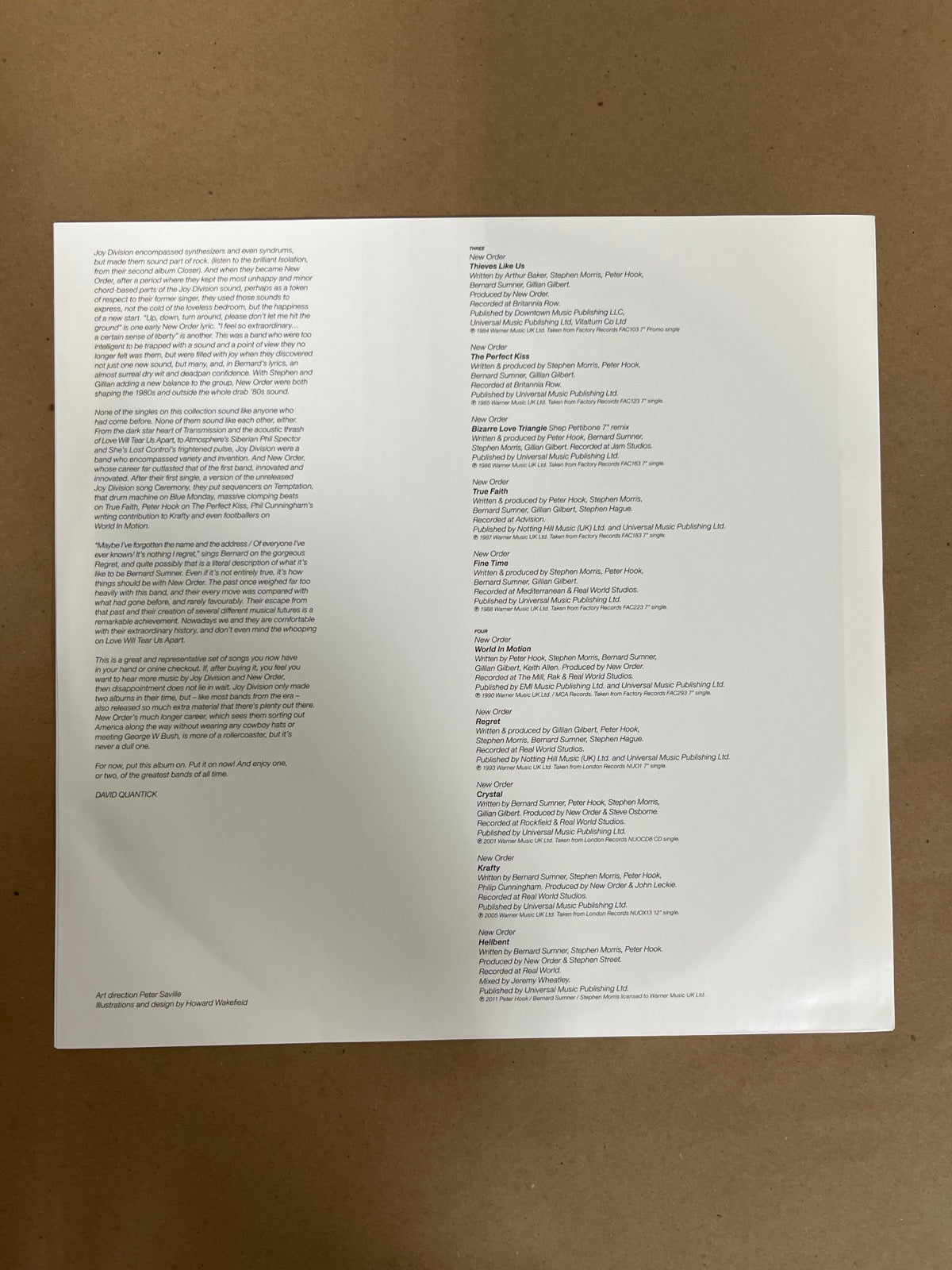 SLEEVE_2B - New Order / Joy Division - Total: From Joy ... LE 180gm Vinyl USED NOT TESTED