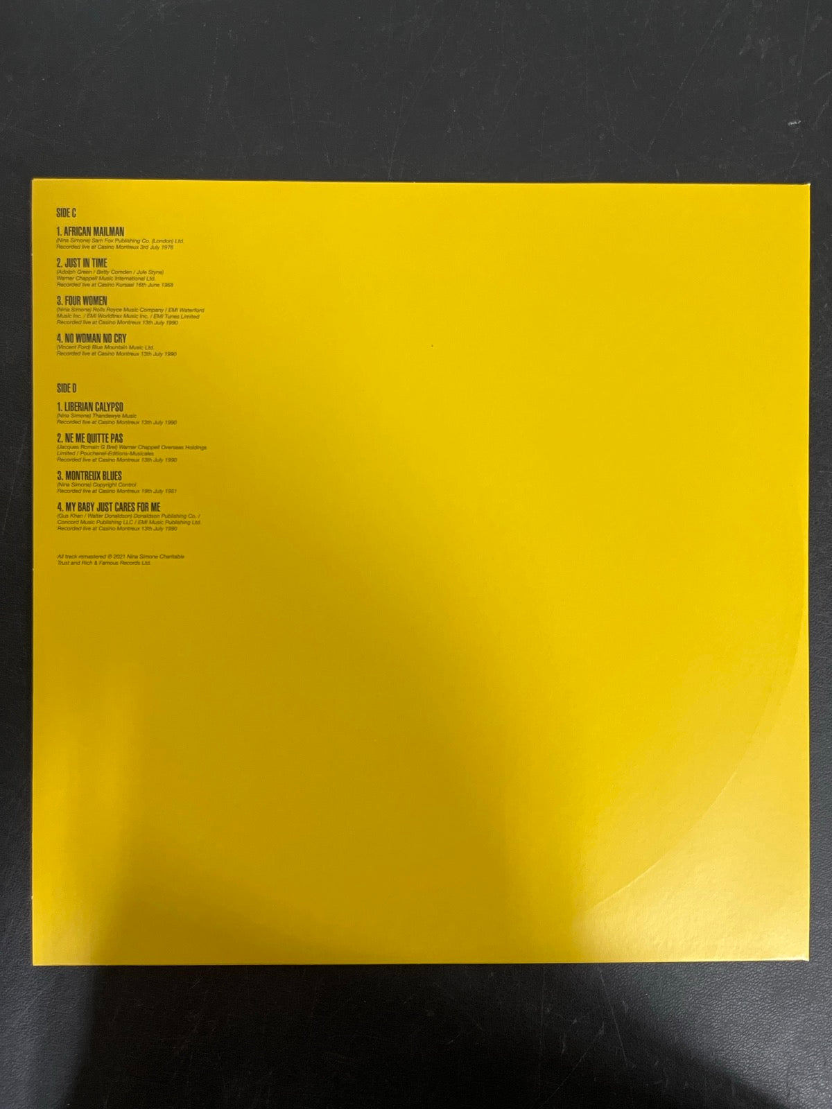 SLEEVE_2B - Nina Simone - The Montreux Years LE Clear Splatter Vinyl USED NOT TESTED