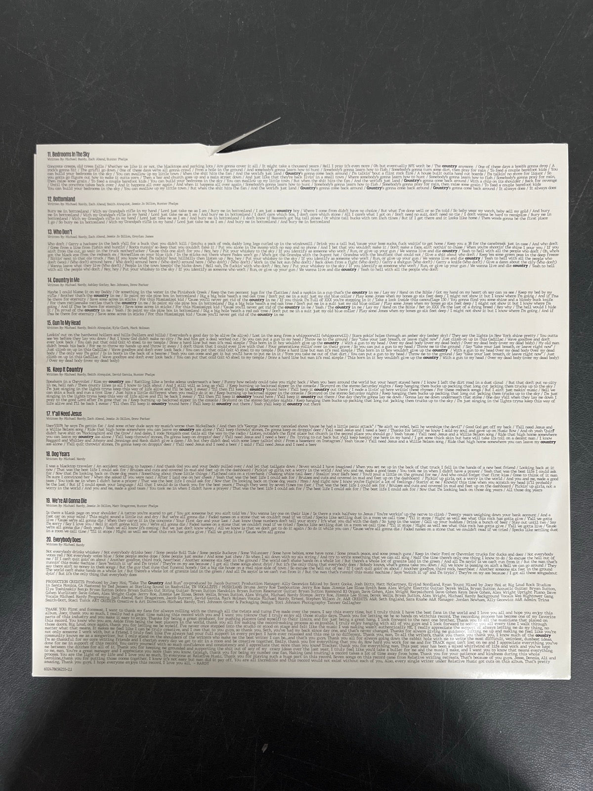 SLEEVE_2F - Hardy - Country! Country! LE Molton Lava Vinyl USED NOT TESTED