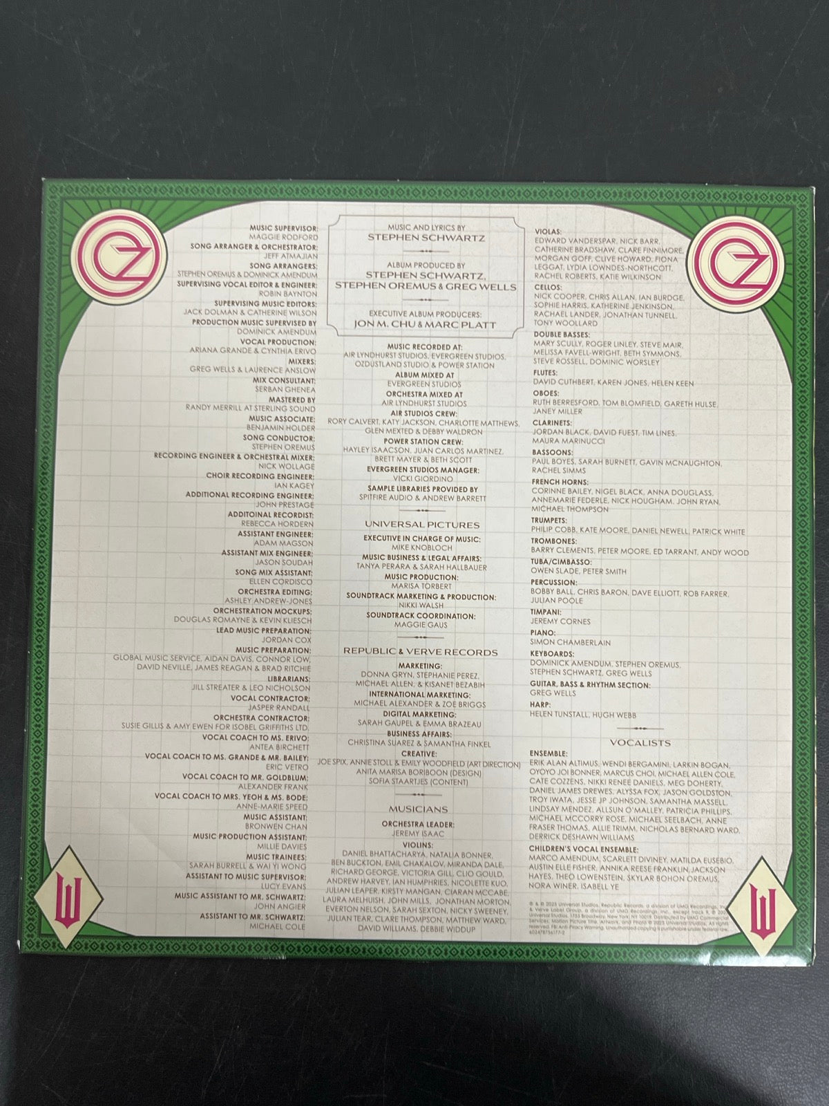 SLEEVE_2F - Wicked: For Good OST LE Pink / Green Vinyl USED NOT TESTED