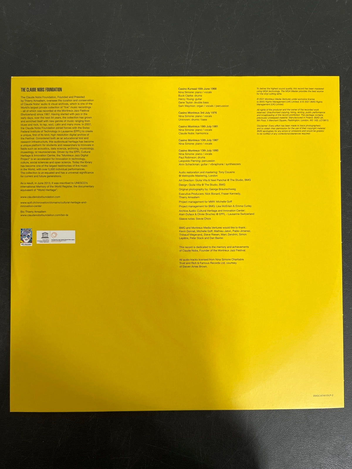 SLEEVE_2F - Nina Simone - The Montreux Years LE Clear Splatter Vinyl USED NOT TESTED