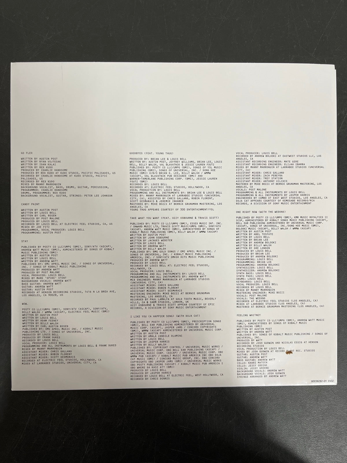 SLEEVE_2F - Post Malone - The Diamond Collection LE Yellow Vinyl USED NOT TESTED