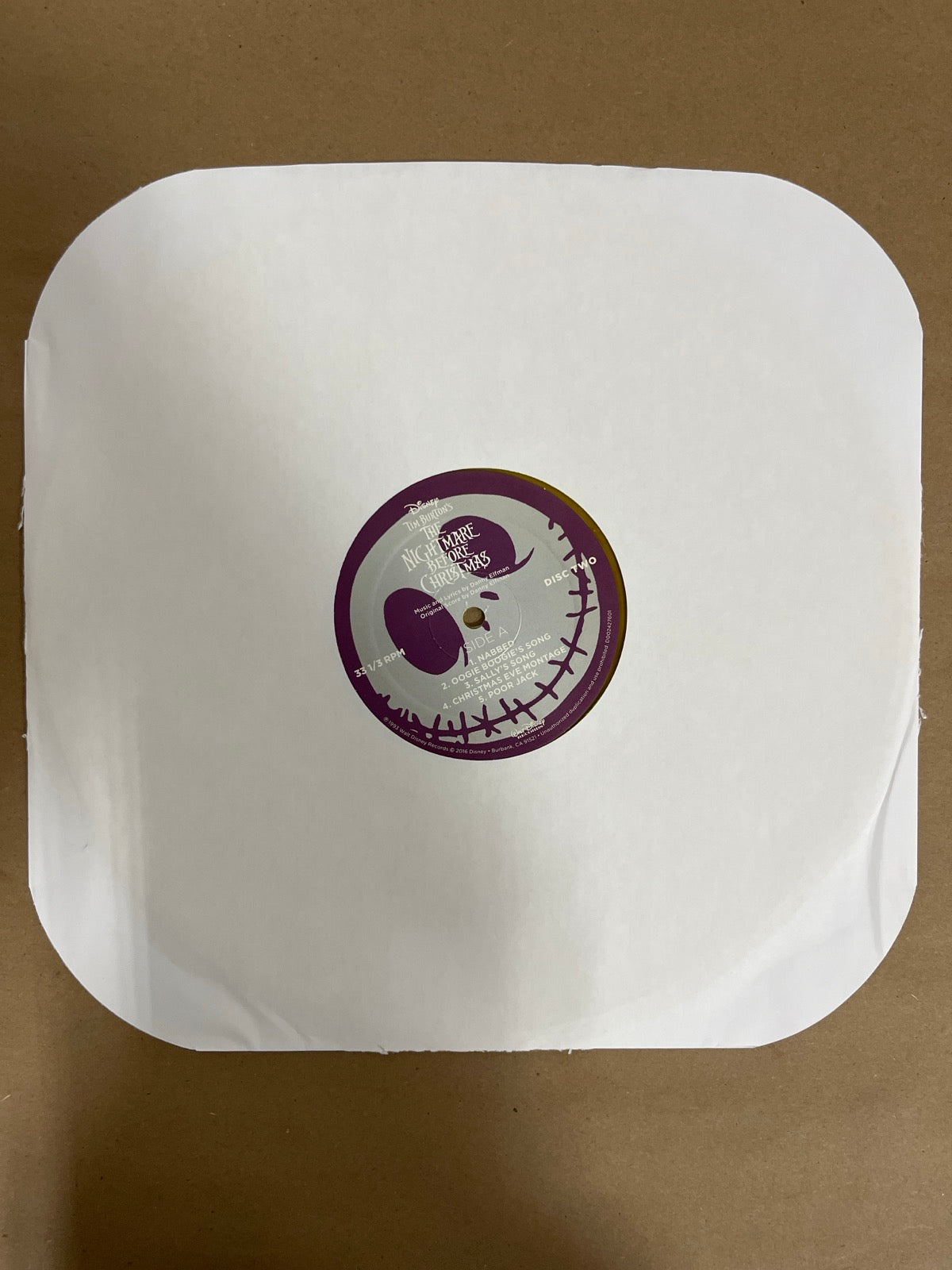 SLEEVE_2F - Danny Elfman - Tim Burton's The ... LE Purple/Yellow Vinyl USED NOT TESTED