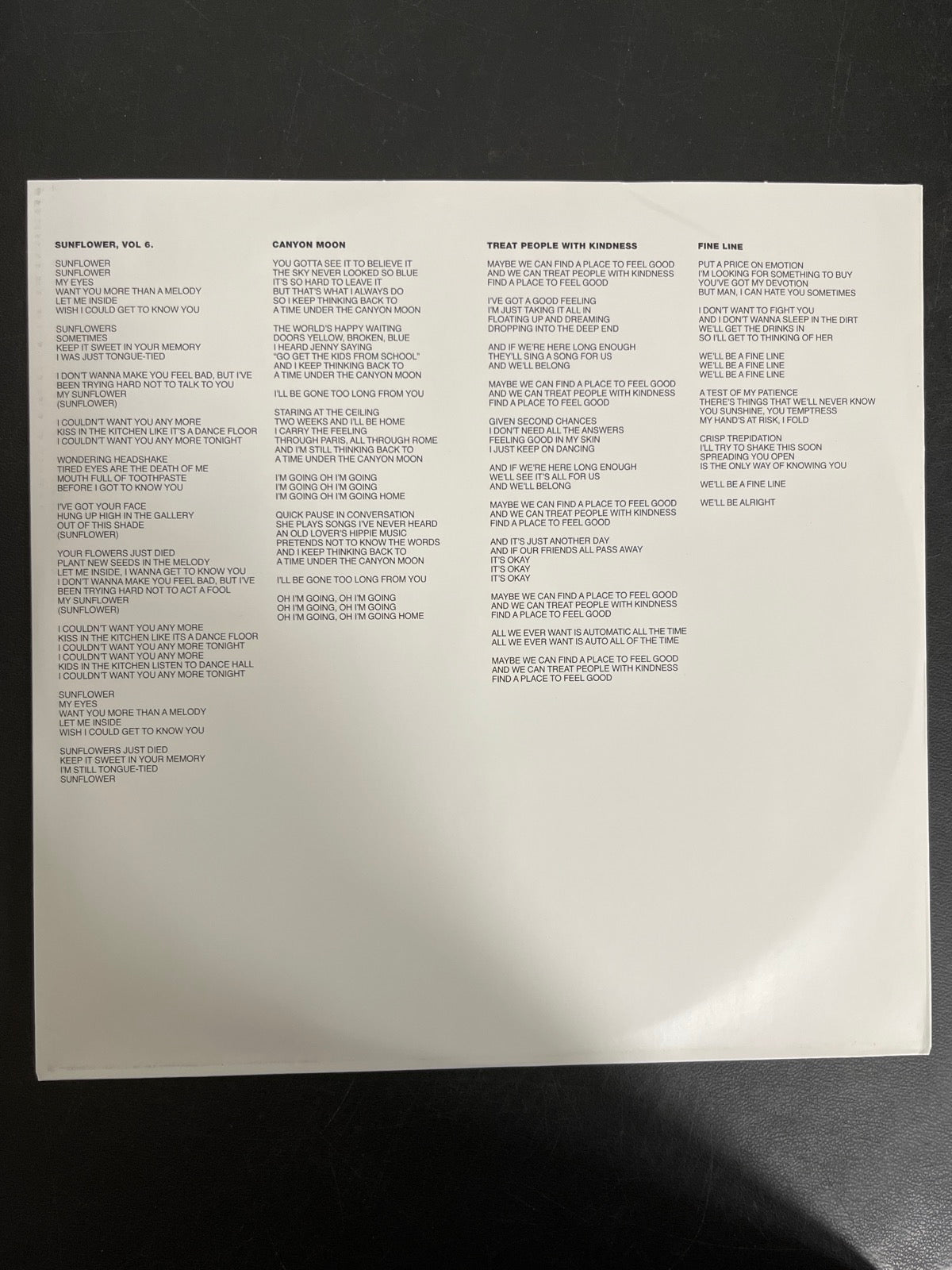 SLEEVE_2F - Harry Styles - Fine Line LE Black & White Vinyl USED NOT TESTED