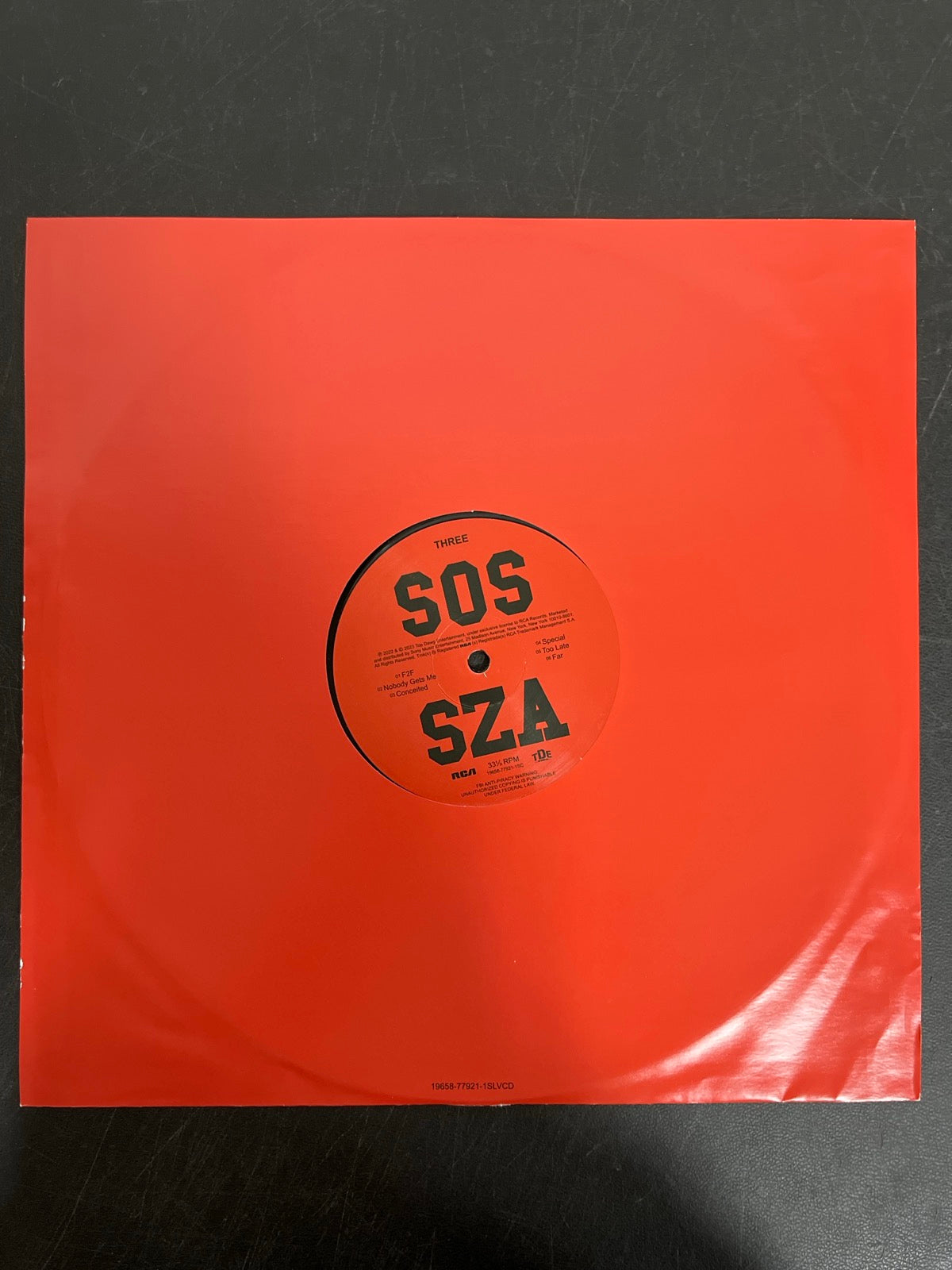 SLEEVE_2F - SZA - SOS LE Vinyl USED NOT TESTED