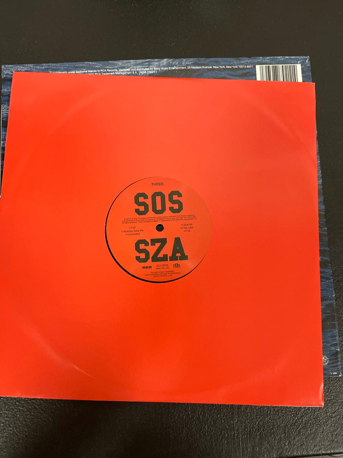 SLEEVE_2F - SZA - SOS Vinyl USED NOT TESTED