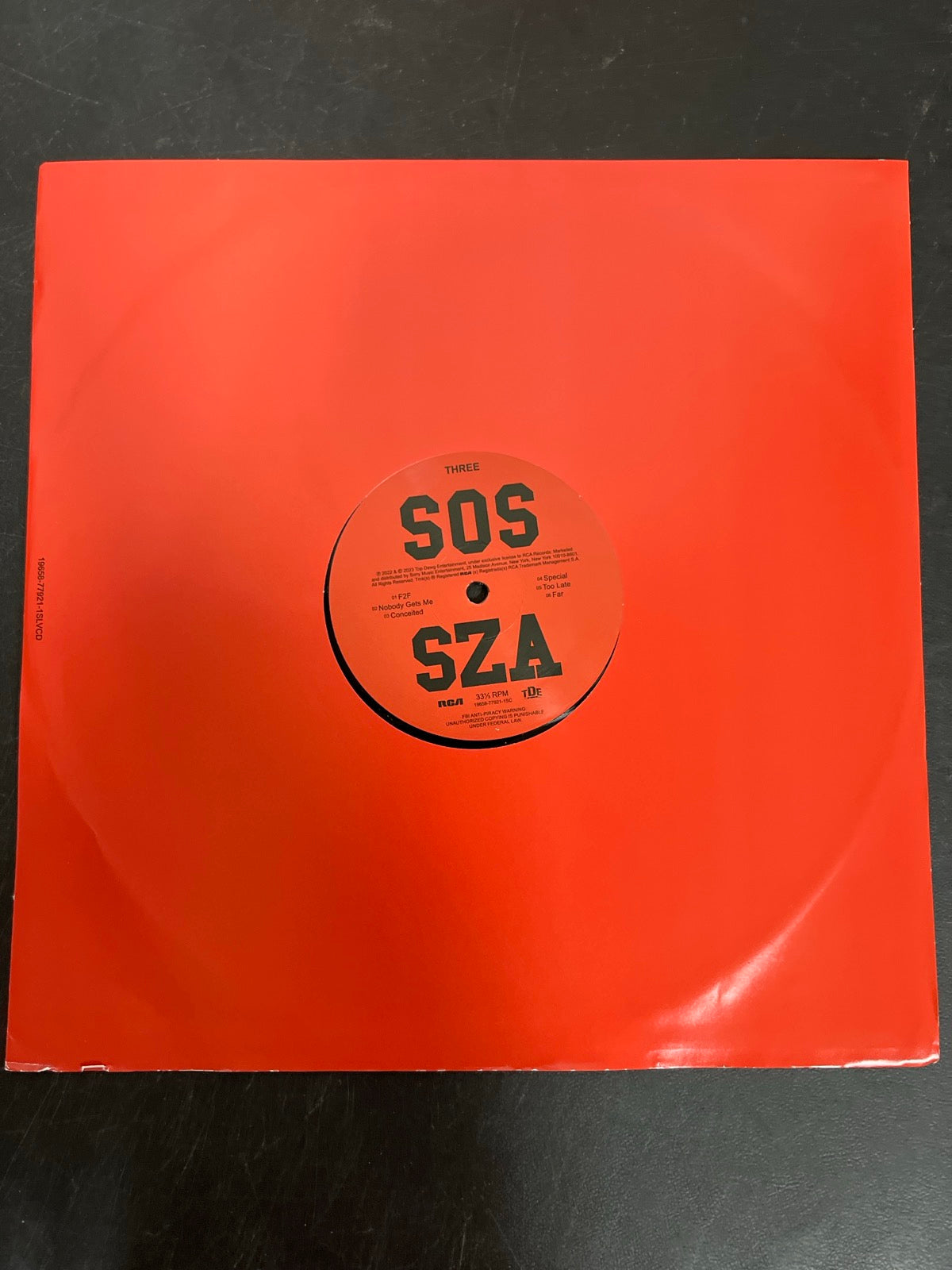 SLEEVE_2F - SZA - SOS LE Vinyl USED NOT TESTED