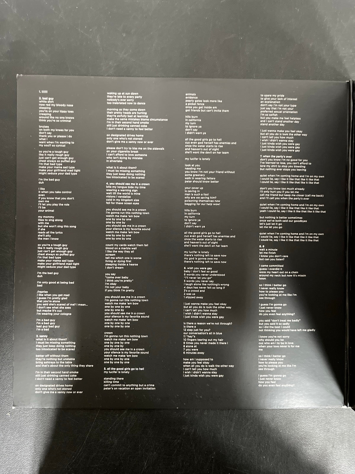 SLEEVE_2F - Billie Eilish - WHEN WE ALL FALL ... LE Orange Cream Vinyl USED NOT TESTED
