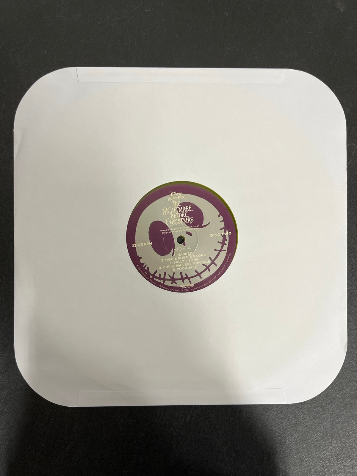 SLEEVE_2F - Danny Elfman - Tim Burton's The ... LE Purple/Yellow Vinyl USED NOT TESTED