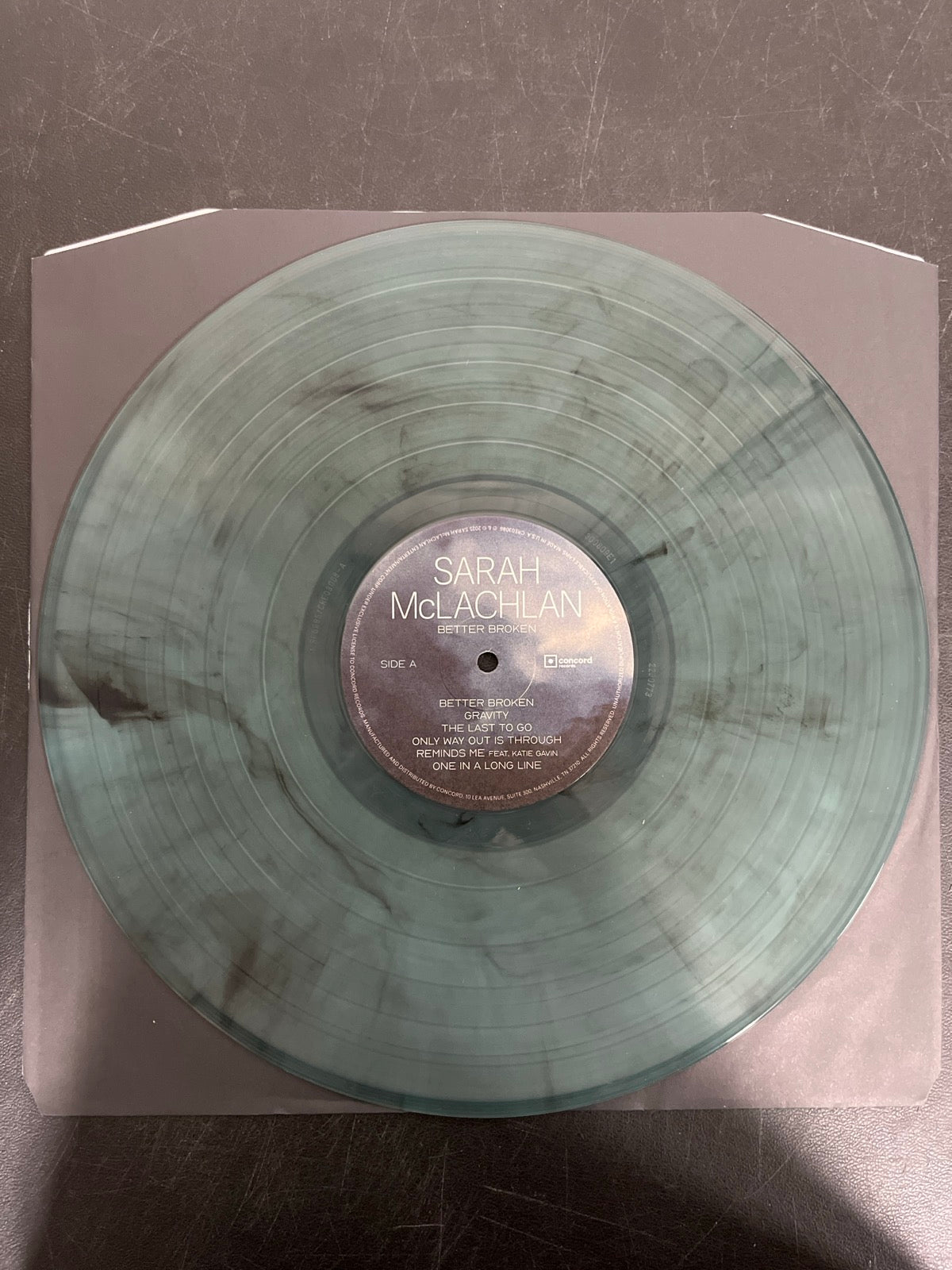 VINYL_1A - Sarah McLachlan - Better Broken LE Electric Smoke Vinyl USED NOT TESTED