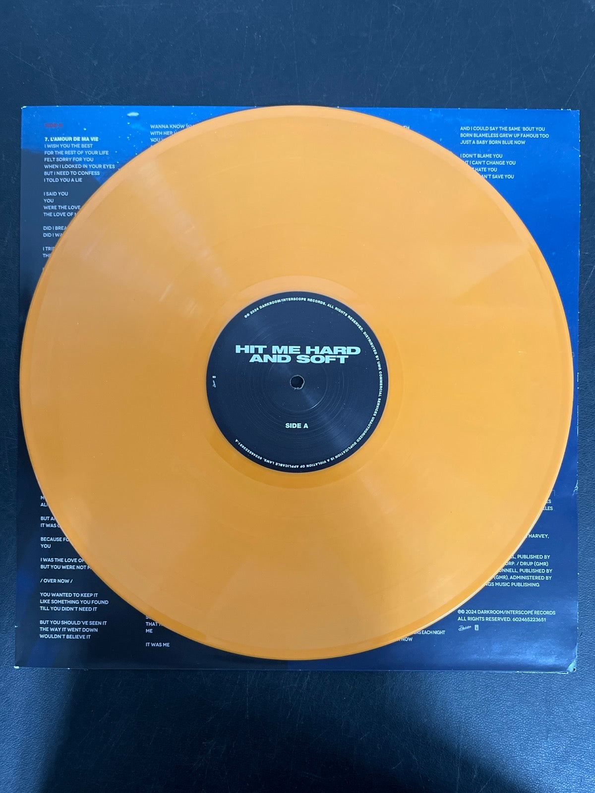 VINYL_1A - Billie Eilish - Hit Me Hard And Soft LE Orange Vinyl USED NOT TESTED