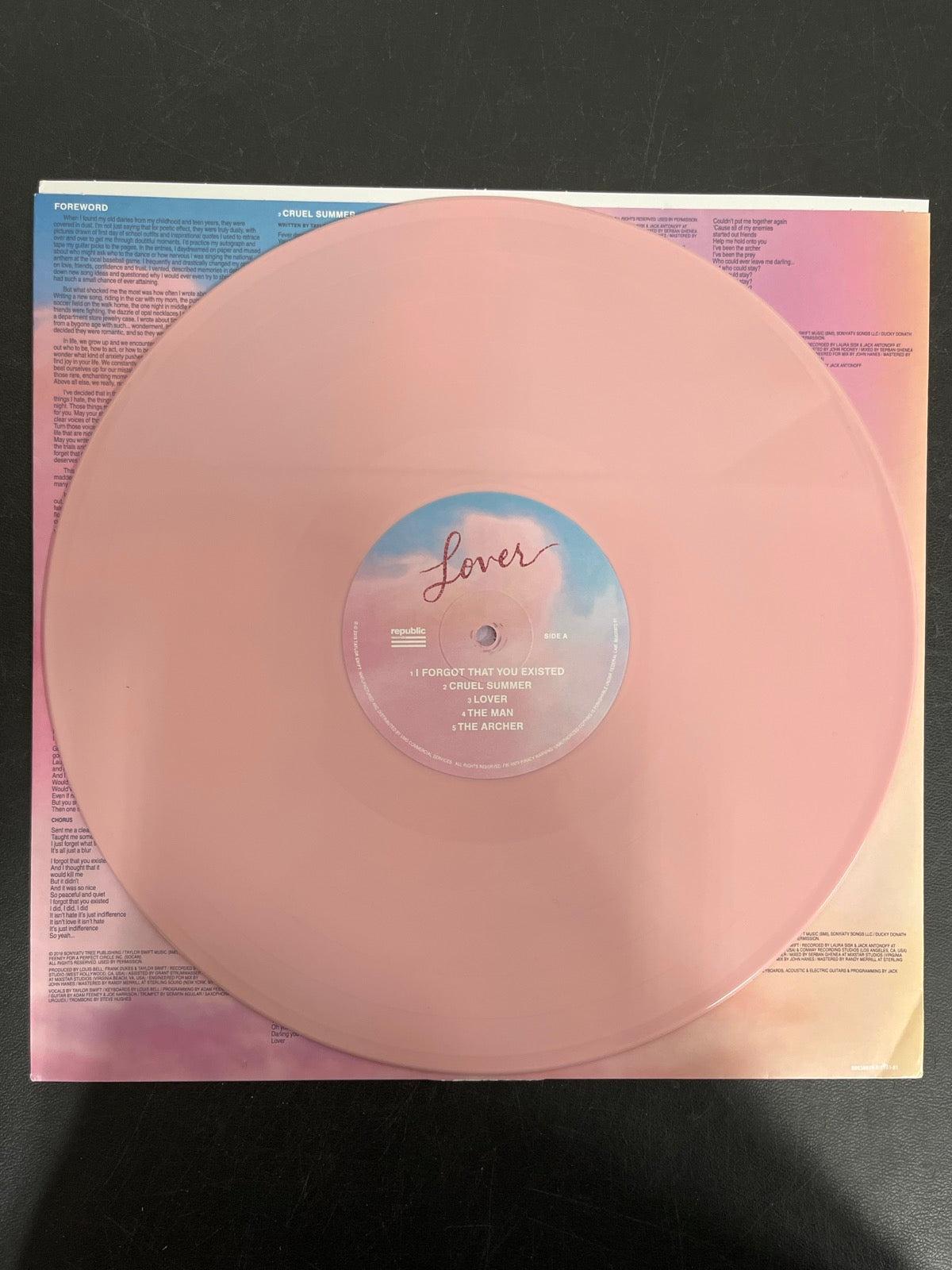 VINYL_1A - Taylor Swift - Lover Pink/Blue Vinyl ReIssue USED NOT TESTED