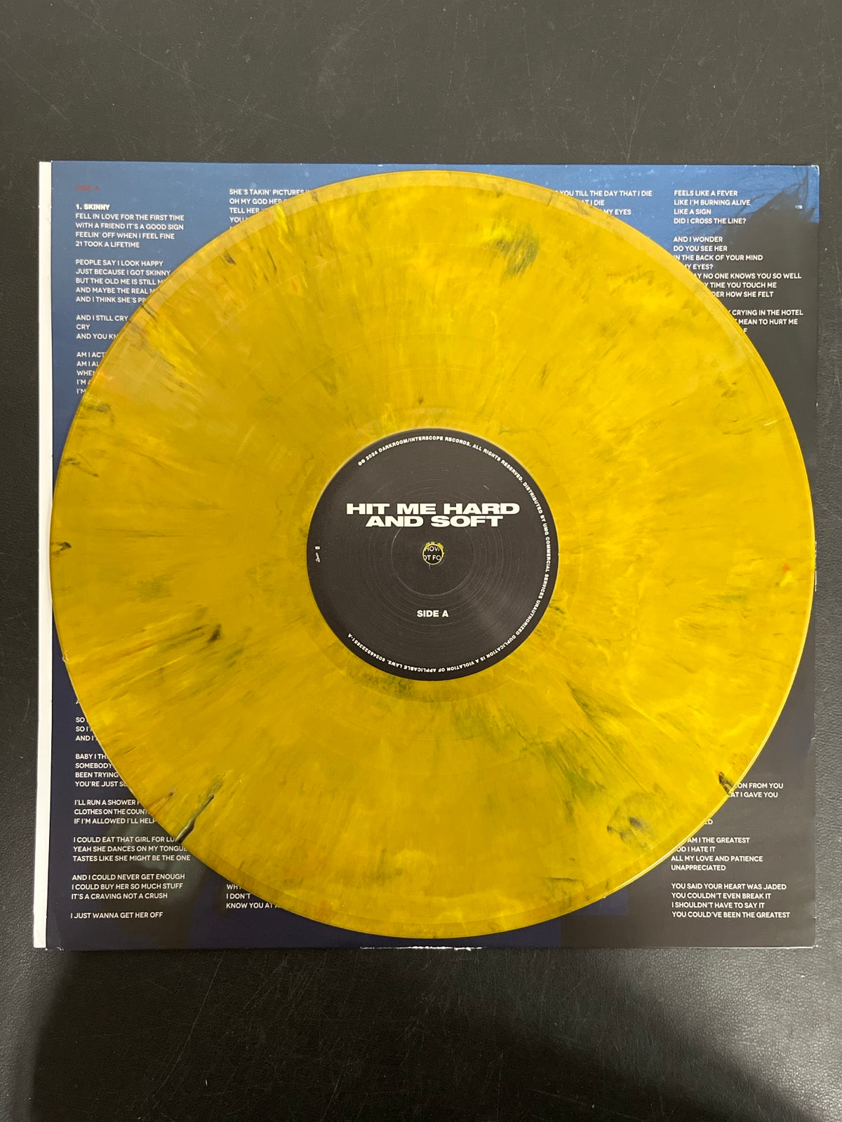 VINYL_1A - Billie Eilish - Hit Me Hard And Soft LE Yellow Marble Vinyl USED NOT TESTED