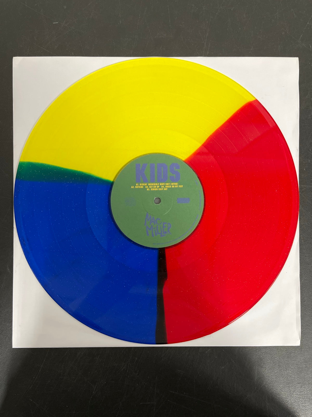 VINYL_1A - Mac Miller - K.I.D.S. LE Blue / Red / Yellow Vinyl USED NOT TESTED