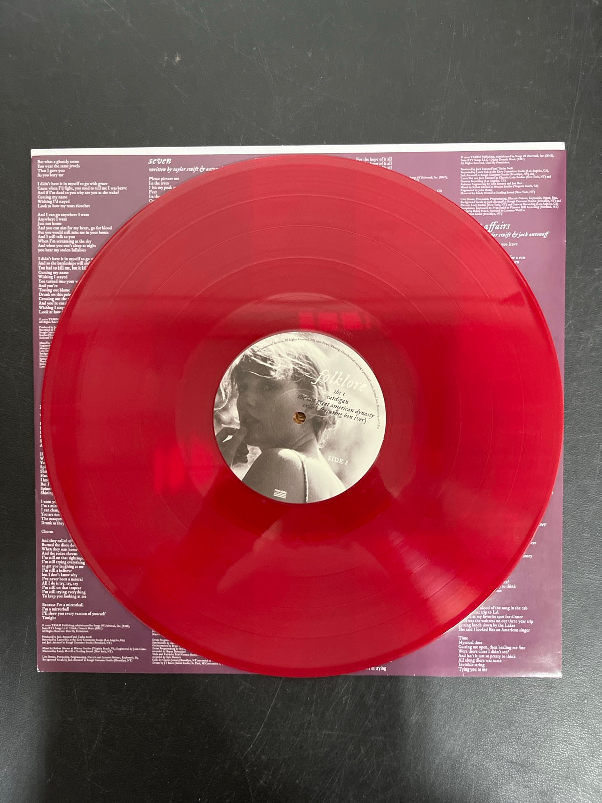 VINYL_1A - Taylor Swift - Folklore LE Red Etched Vinyl USED NOT TESTED