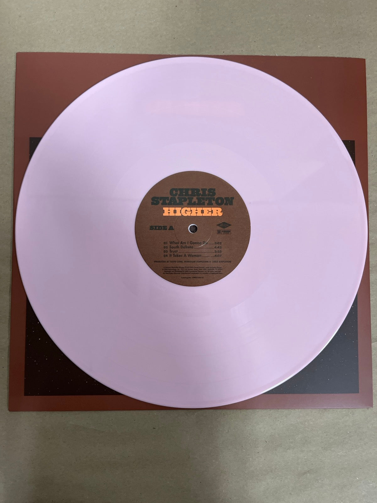 VINYL_1A - Chris Stapleton - Higher Target Exclusive 180gm Pink Vinyl USED NOT TESTED