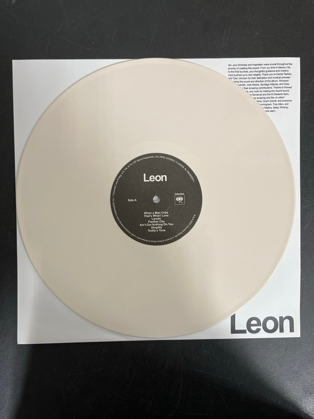 VINYL_1A - Leon Bridges - Leon Collector's Ed. Bone Color Vinyl USED NOT TESTED