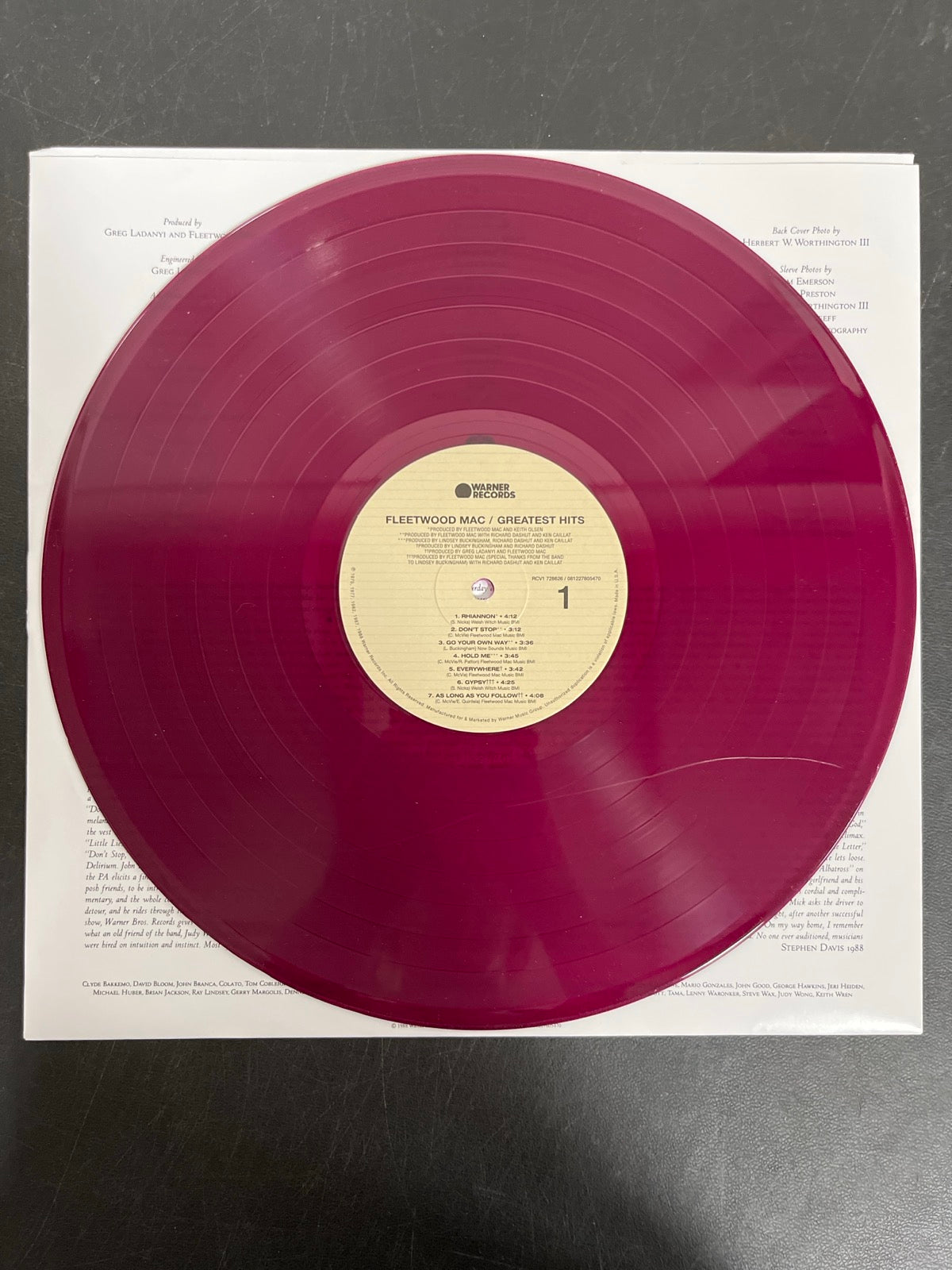 VINYL_1A - Fleetwood Mac - Greatest Hits Translucent Purple Vinyl USED NOT TESTED