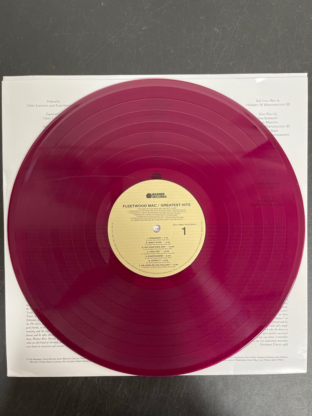 VINYL_1A - Fleetwood Mac - Greatest Hits Translucent Purple Vinyl USED NOT TESTED