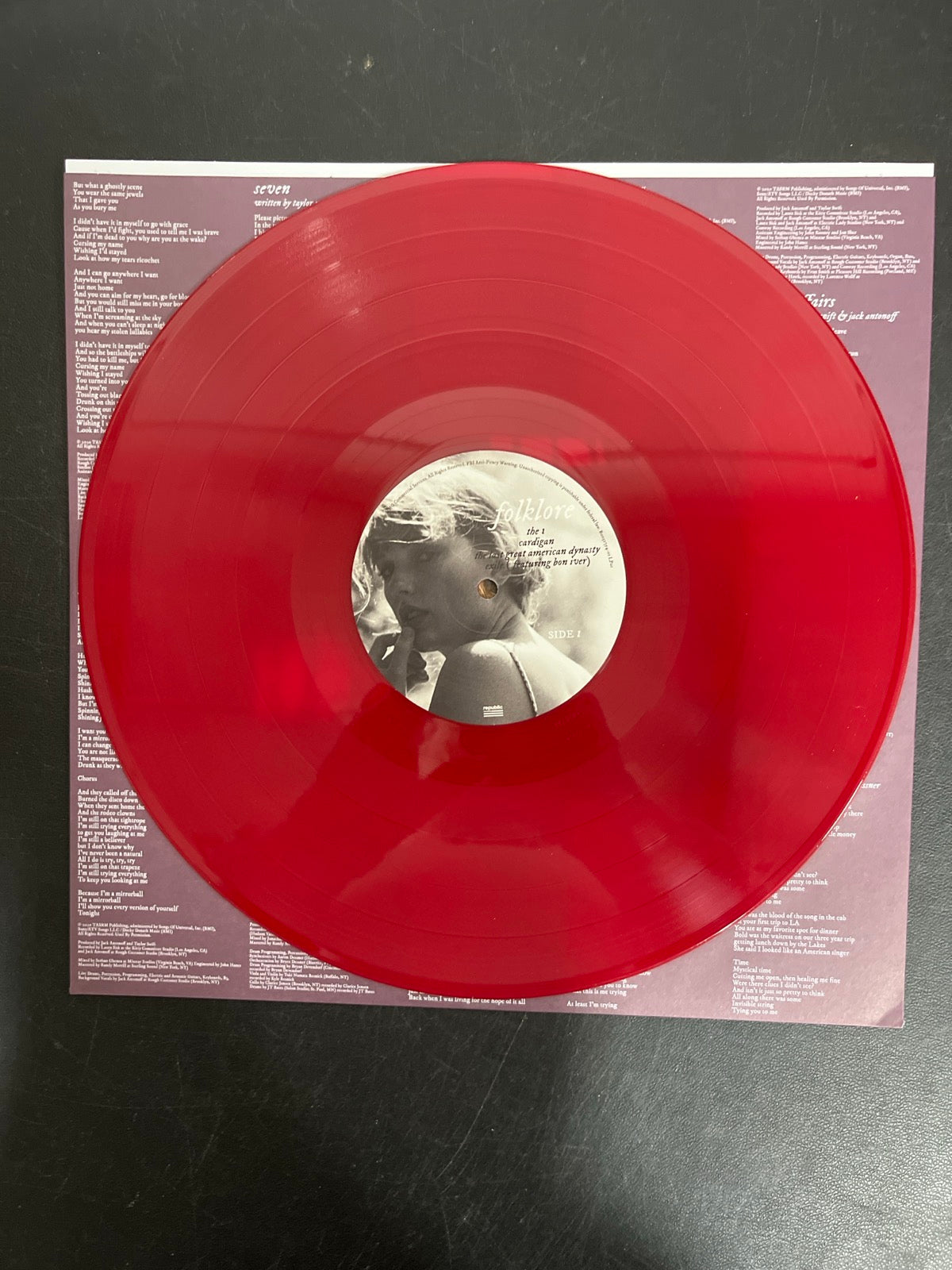 VINYL_1A - Taylor Swift - Folklore LE Red Etched Vinyl USED NOT TESTED