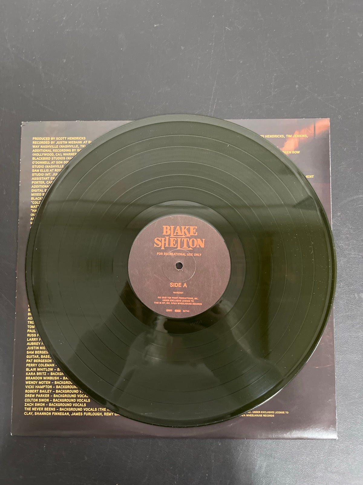 VINYL_1A - Blake Shelton - For Recreationa ... Target Exclusive Green Vinyl USED NOT TESTED