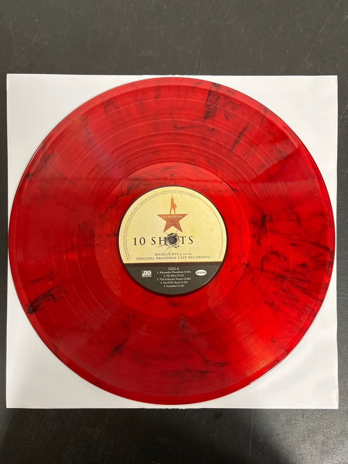 VINYL_1A - Lin-Manuel Miranda - Hamilton: 10 Shots LE Red Smoke Vinyl USED NOT TESTED