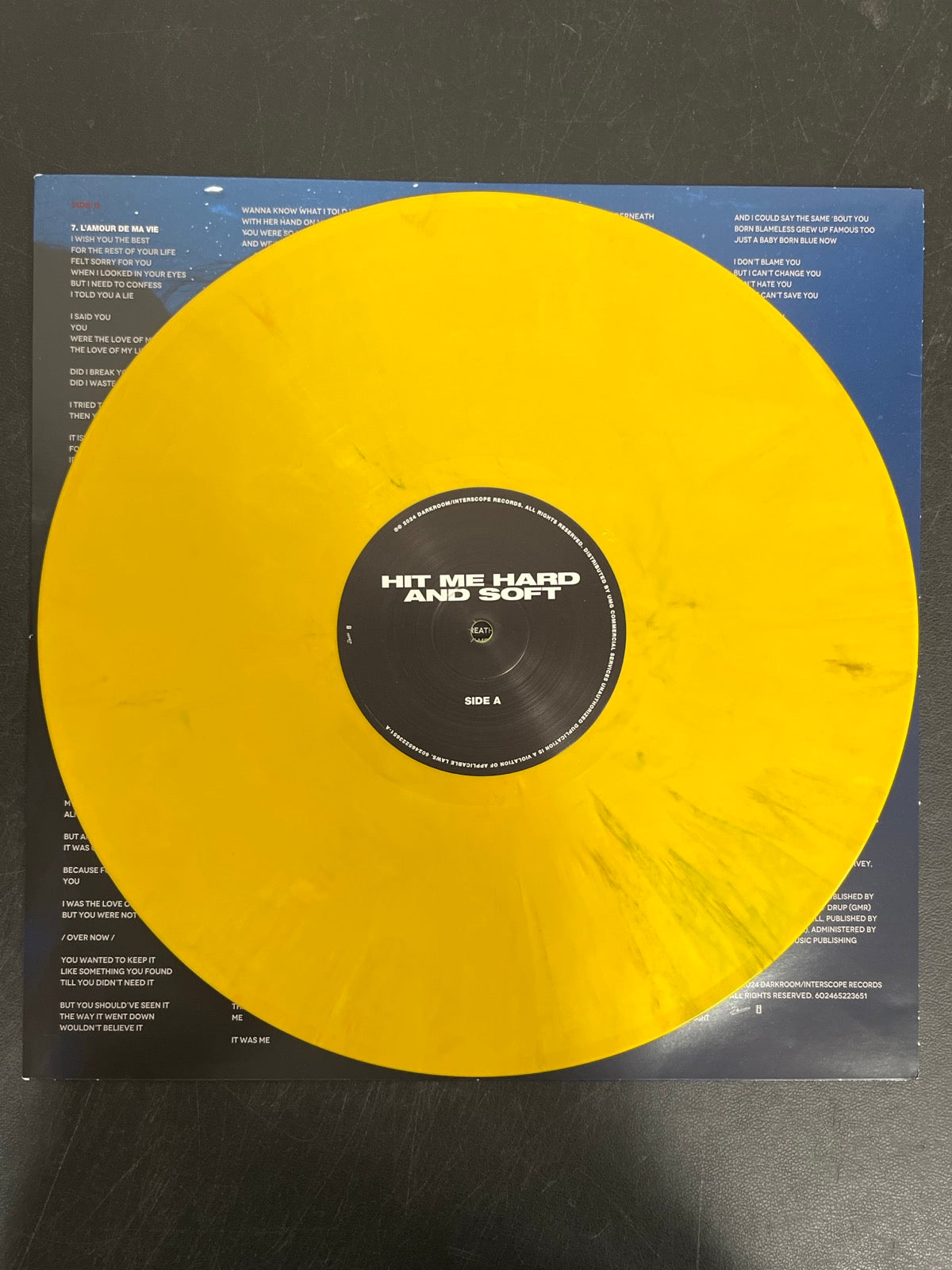 VINYL_1A - Billie Eilish - Hit Me Hard And Soft LE Yellow Vinyl USED NOT TESTED