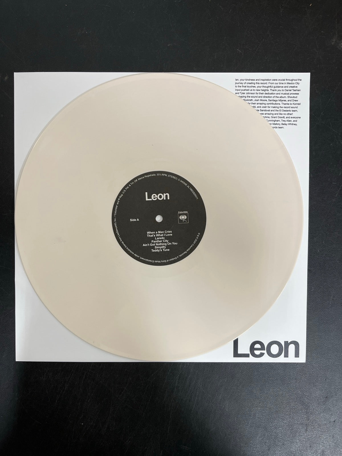VINYL_1A - Leon Bridges - Leon Collector's Ed. Bone Color Vinyl USED NOT TESTED