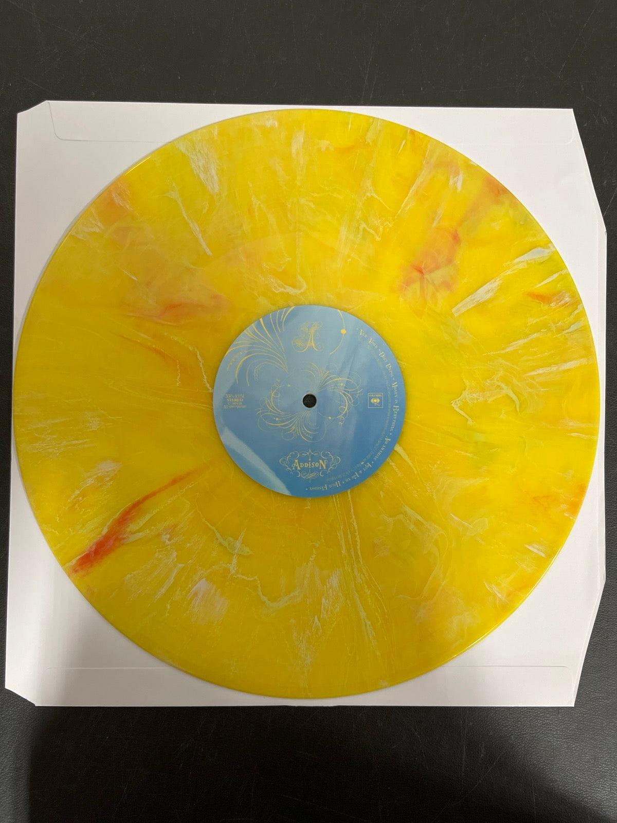 VINYL_1A - Addison Rae - Addison LE Yellow Marble Vinyl USED NOT TESTED