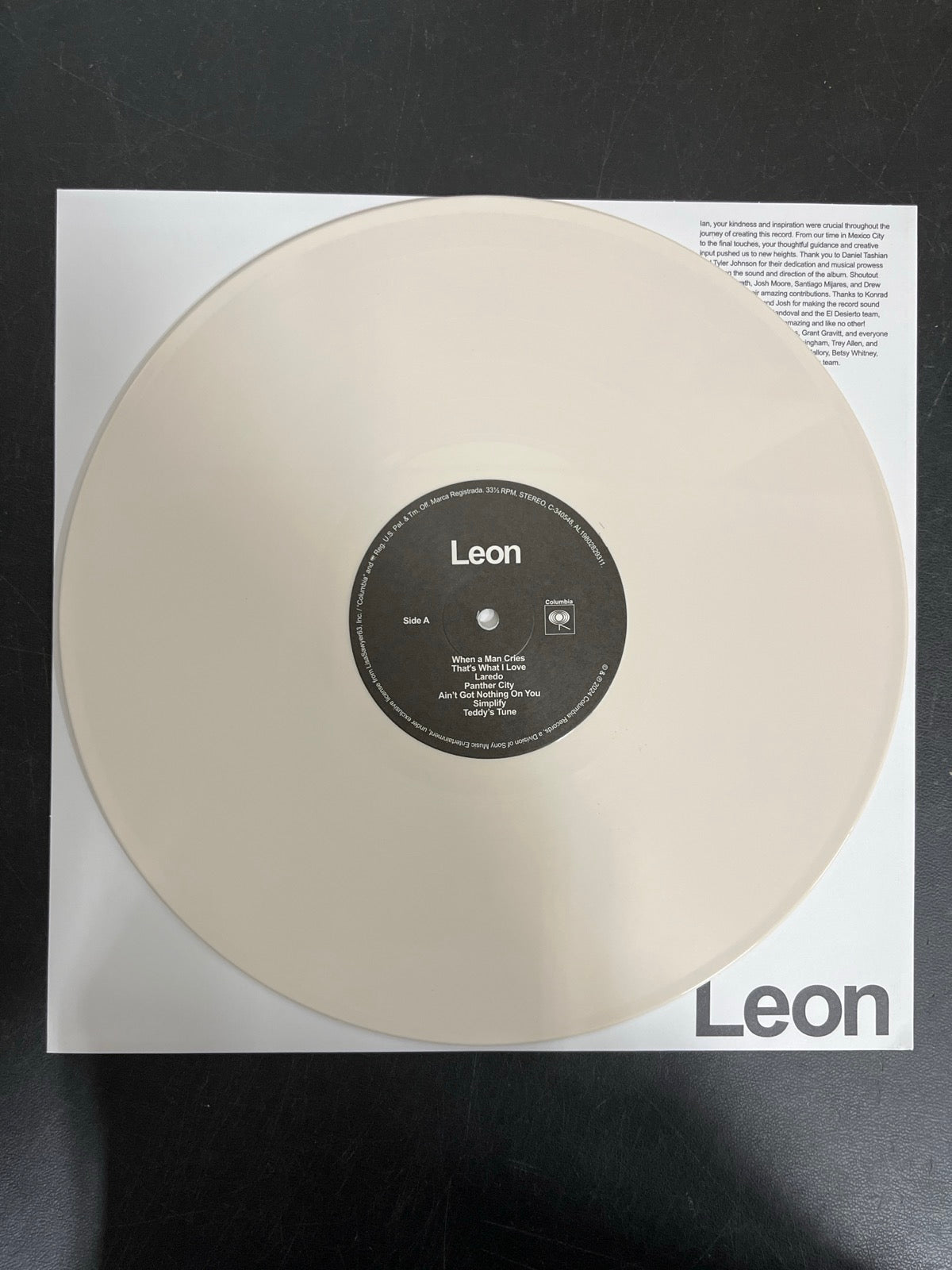 VINYL_1A - Leon Bridges - Leon Collector's Ed. Bone Color Vinyl USED NOT TESTED